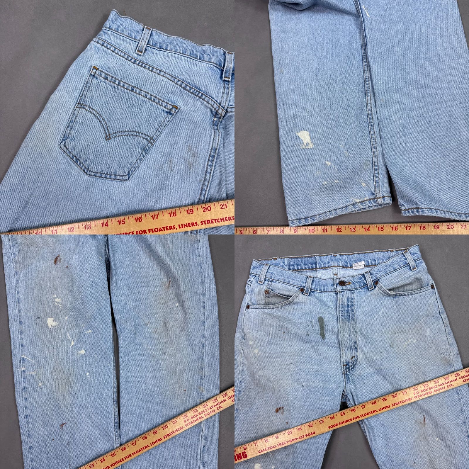Levi's VINTAGE Levi's 505 Jeans Mens 34x29 Blue 90s Orange Tab Faded Distressed Regular 5-Pocket Denim Cotton Straight Beltless? No Size US 36 / EU 52 - 8 Thumbnail