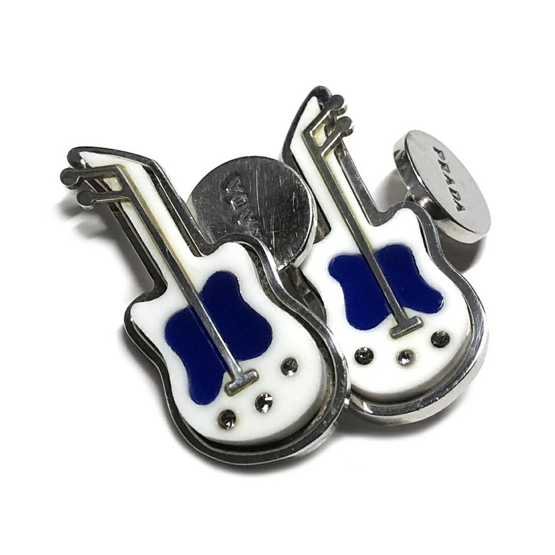 Prada Very Rare! PRADA silver Rock guitar cufflinks authentic Size ONE SIZE - 1 Thumbnail