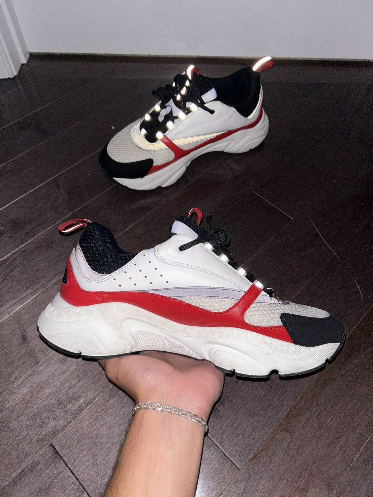 Dior *RARE DIOR B22 calf mesh sneaker red white size 44 Size US 11 / EU 44 - 3 Thumbnail