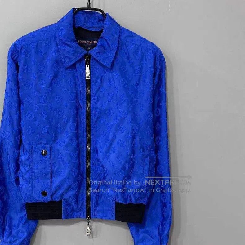 Louis Vuitton Louis Vuitton Dark blue full-print logo zipper jacket Size XXS / US 00 / IT 34 - 2 Thumbnail