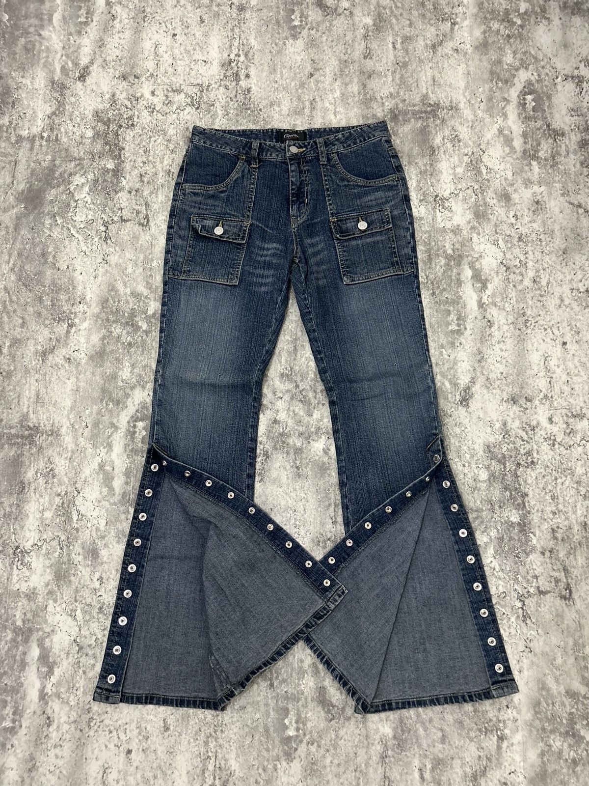 14th Addiction × If Six Was Nine × Le Grande Bleu (L.G.B.) Bootcut Multipocket Button Side Flare Oririn Jeans Size US 28 / EU 44 - 5 Thumbnail