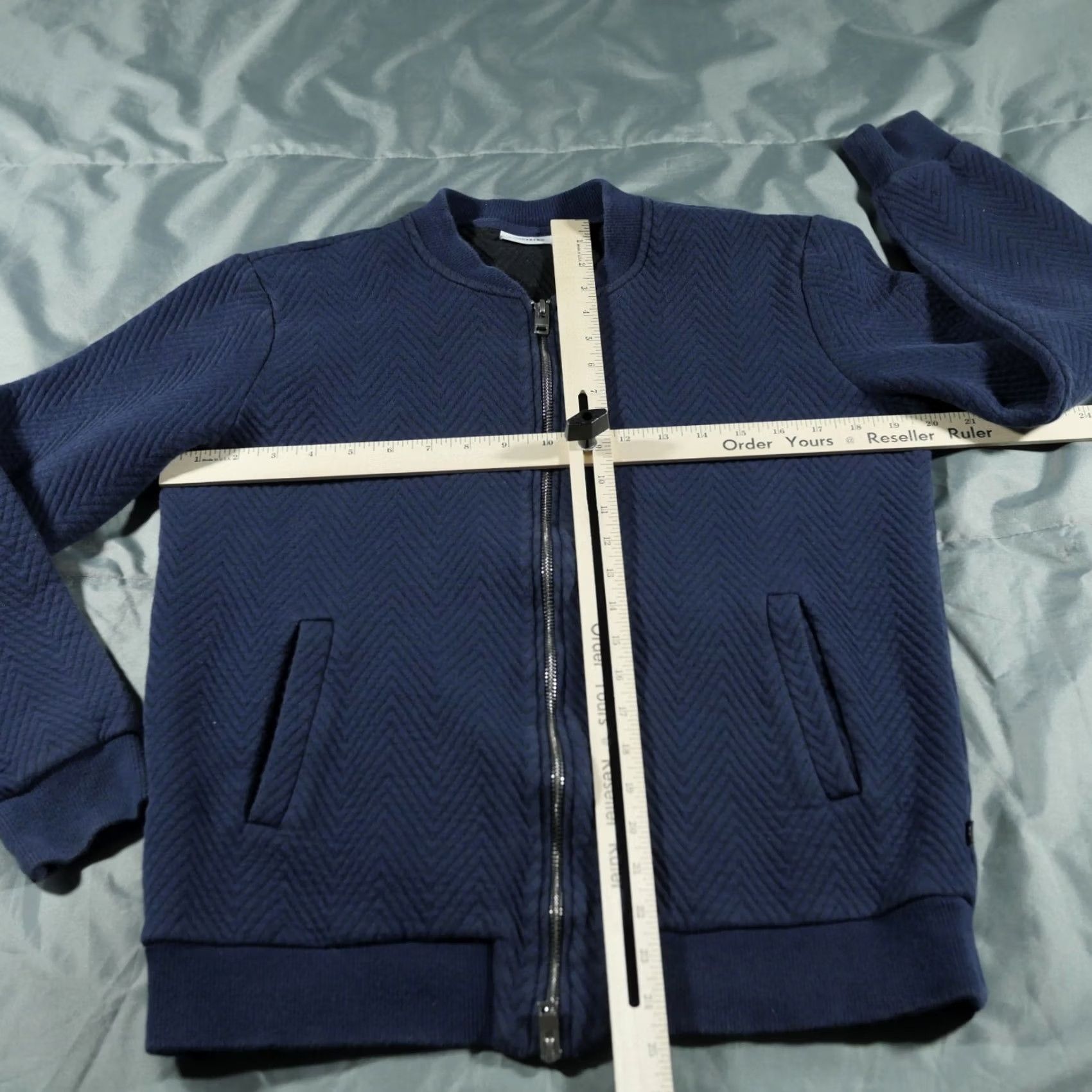 J.Lindeberg VINTAGE J Lindeberg Jacket Mens M Blue Bomber Zig Zag Double Zip Casual Outdoors Shirt? Size US M / EU 48-50 / 2 - 6 Thumbnail