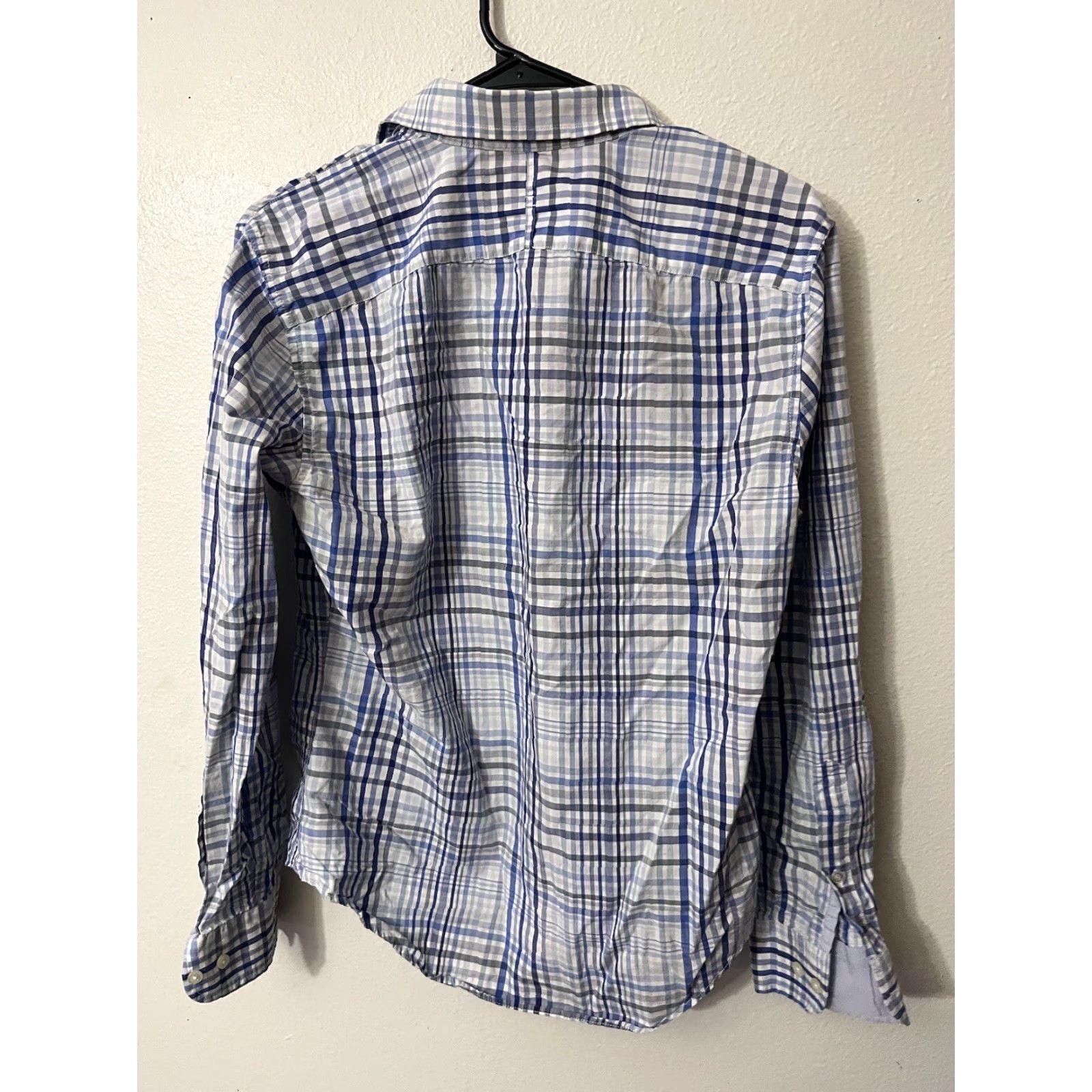 Banana Republic VINTAGE Banana Republic Luxe Stretch Poplin Button-Up Shirt Men’s Small Plaid Blue Slim Fit Long Sleeve Regular Size S Mens Size US S / EU 44-46 / 1 - 2 Thumbnail