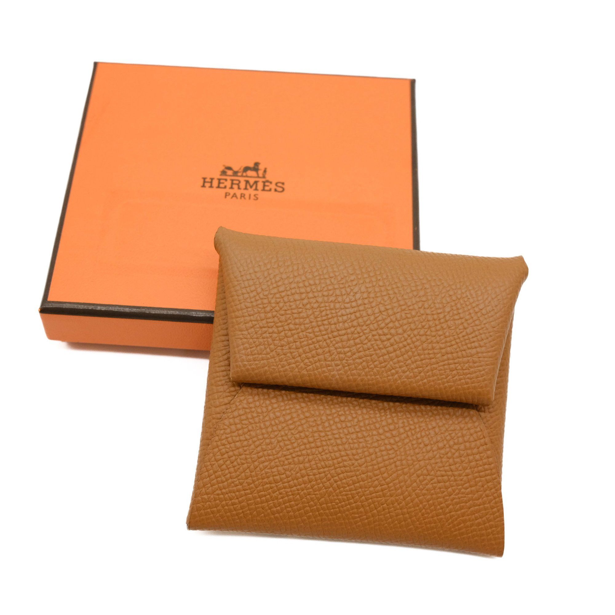 Hermes Bastia Wallet/coin Case Coin Purse Epsom Gold Brown, Women's
