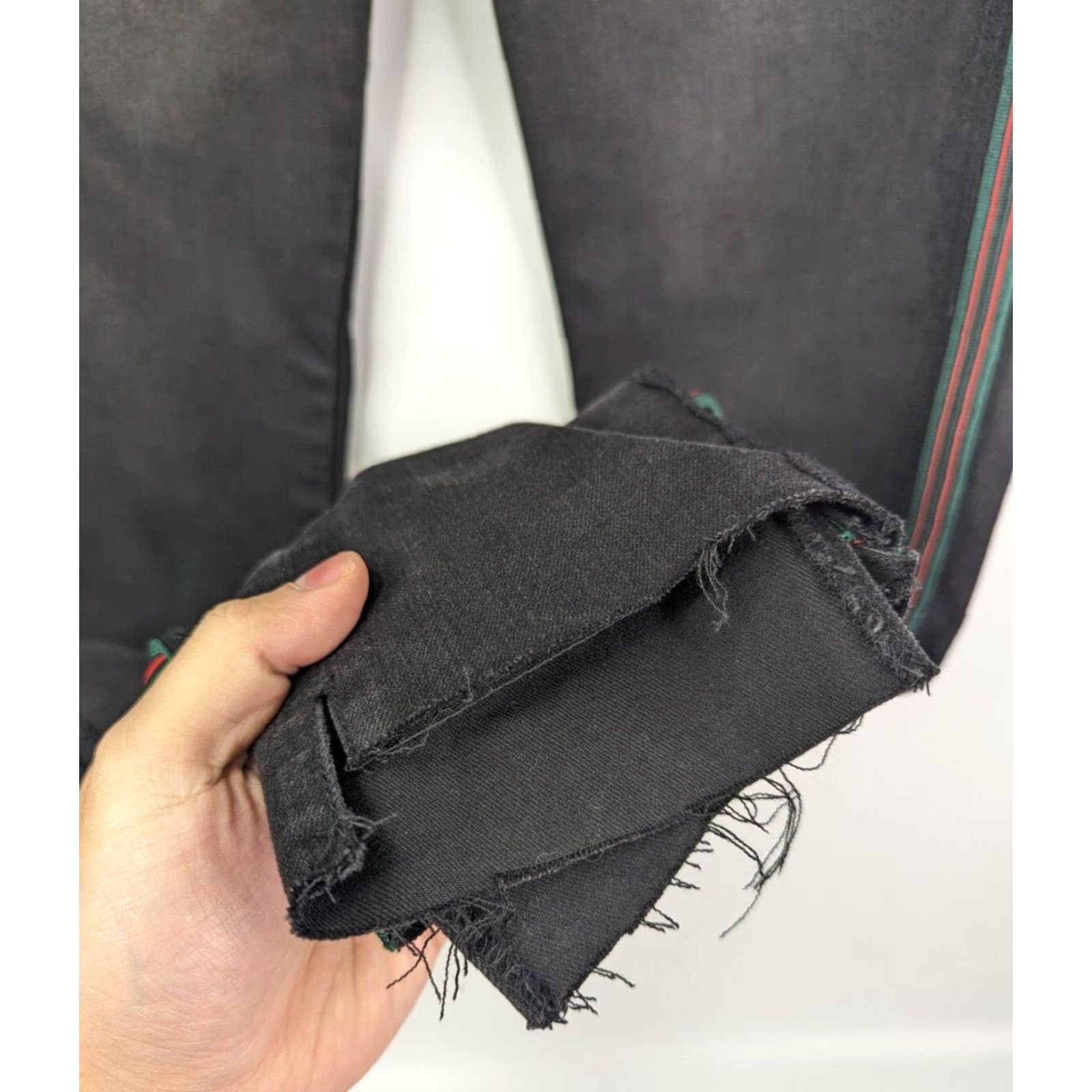 Vintage Democracy Jeans Women's Size 6 Raw Hem Ankle Black Side Stripe Lace Size 28" / US 6 / IT 42 - 3 Thumbnail