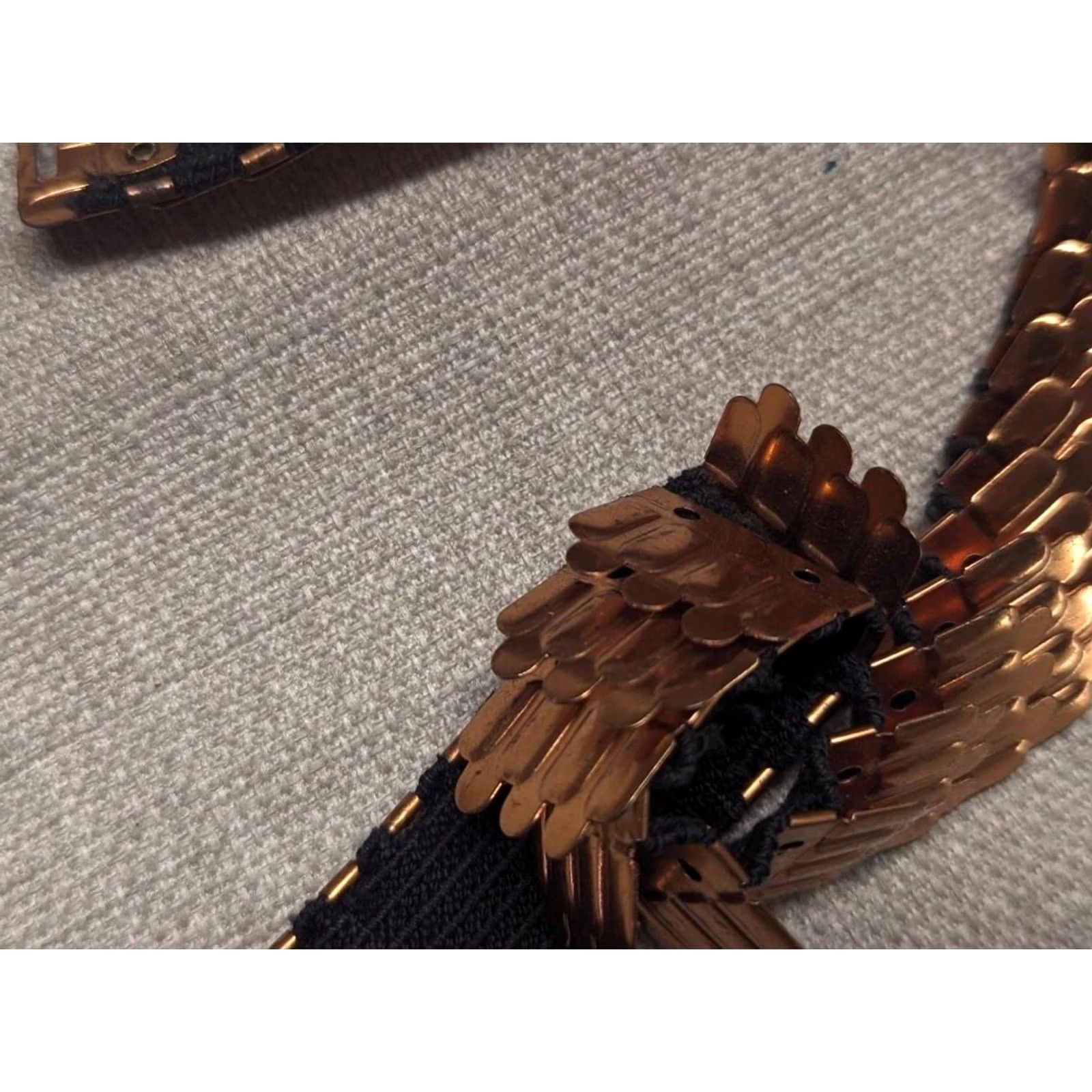 Vintage VINTAGE GLAM golden belt METAL gliz 32 hollywood 1990s copper BUCKLE chainmail Womens Size ONE SIZE - 6 Thumbnail