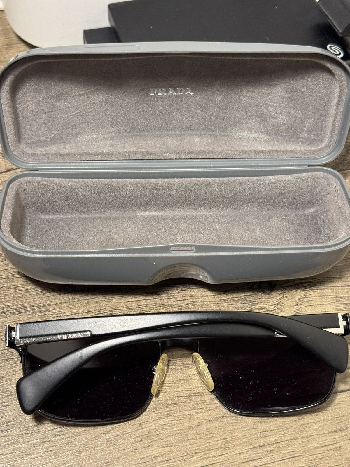 Prada Prada SPR 510 Black Rectangular Sunglasses w/ Case Size ONE SIZE - 4 Thumbnail