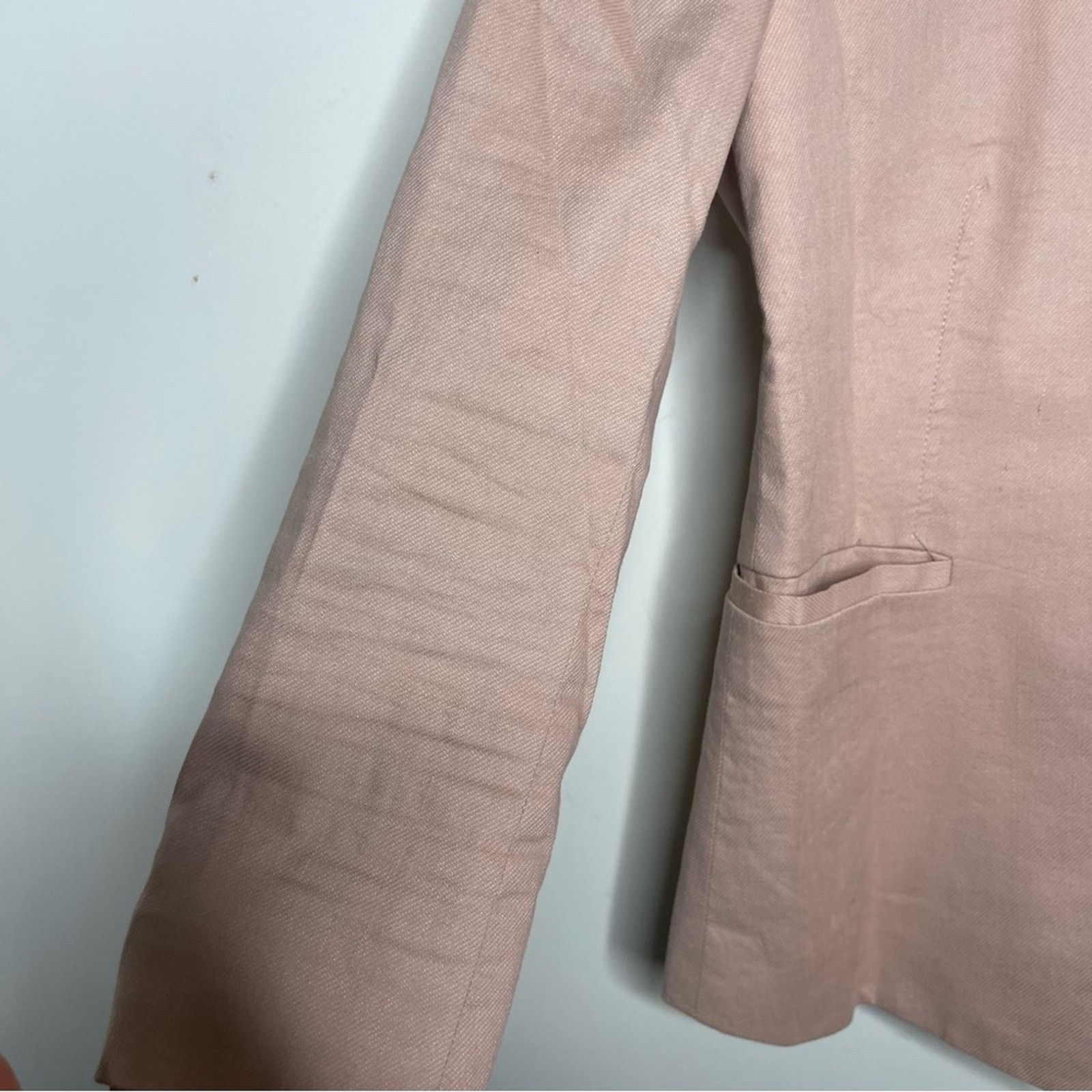 Helmut Lang Helmut Lang blush pink v neck one button blazer cotton sz 0 Size XS / US 0-2 / IT 36-38 - 5 Thumbnail