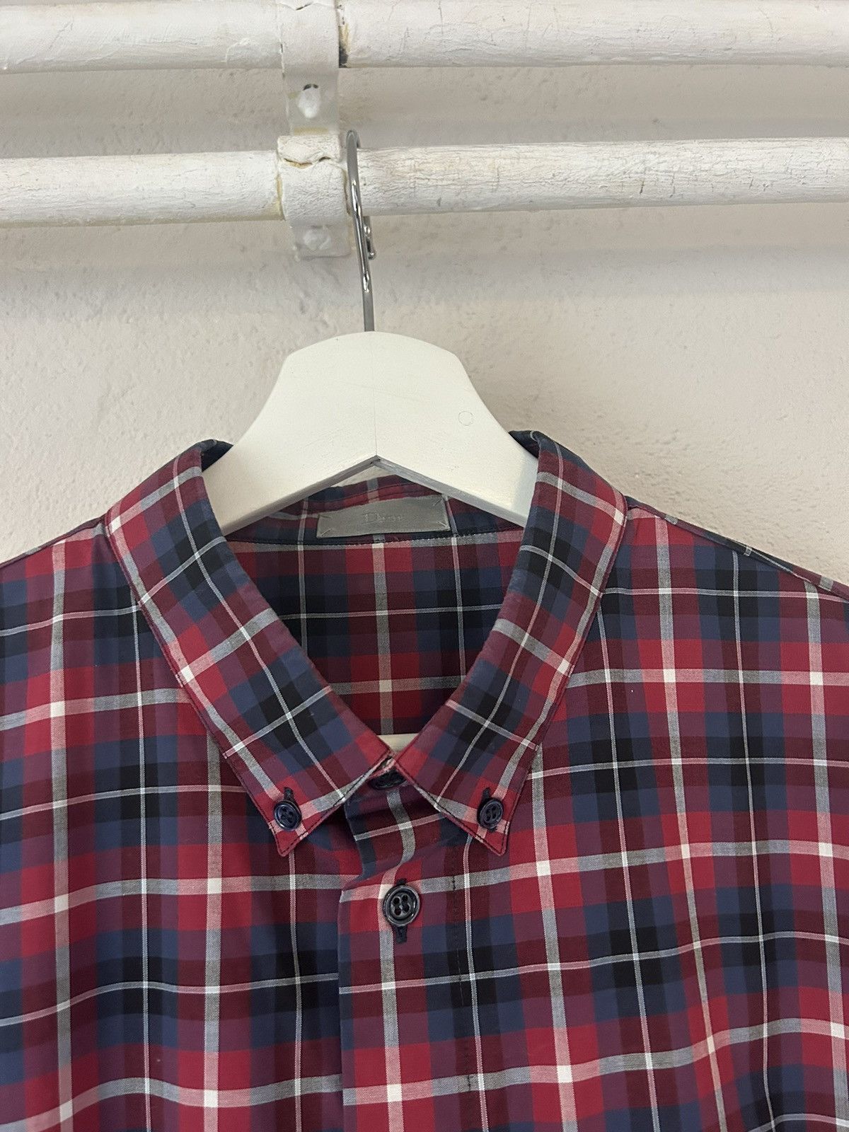 Dior Red Plaid Oxford Button-Up Shirt Size US L / EU 52-54 / 3 - 3 Thumbnail
