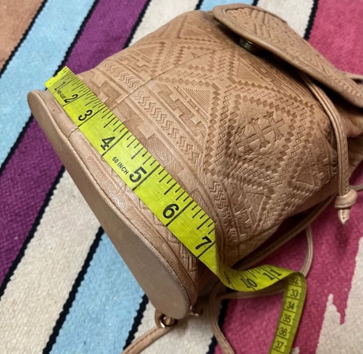 Genuine Leather Vintage Genuine Deer Skin Mini Backpack Brama Aztec Rare Size ONE SIZE - 6 Thumbnail