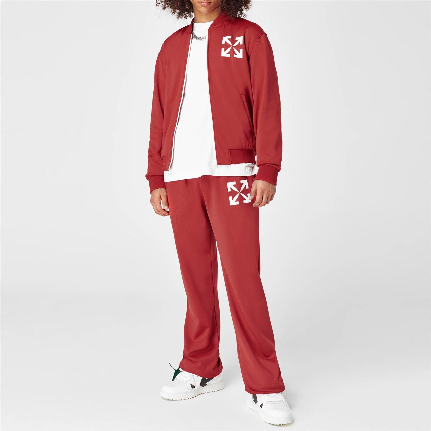 Off-White o1g2r1mq0226 Arrow Open Hem Sweatpants & Joggers In Red Size US 28 / EU 44 - 2 Thumbnail