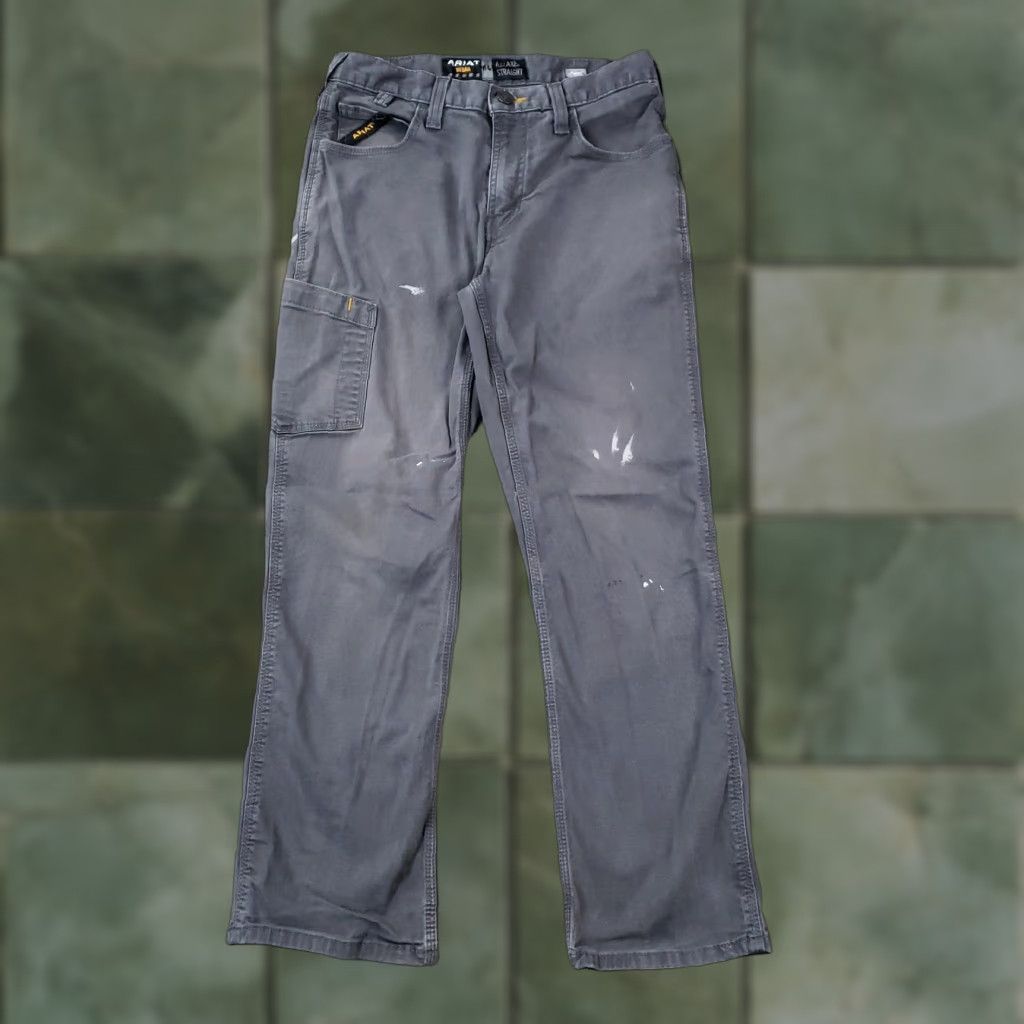 Ariat Ariat Rebar Pants Mens 30x30 Gray Relaxed Straight Workwear ZZ Fits 29x27 Size US 30 / EU 46 - 1 Thumbnail
