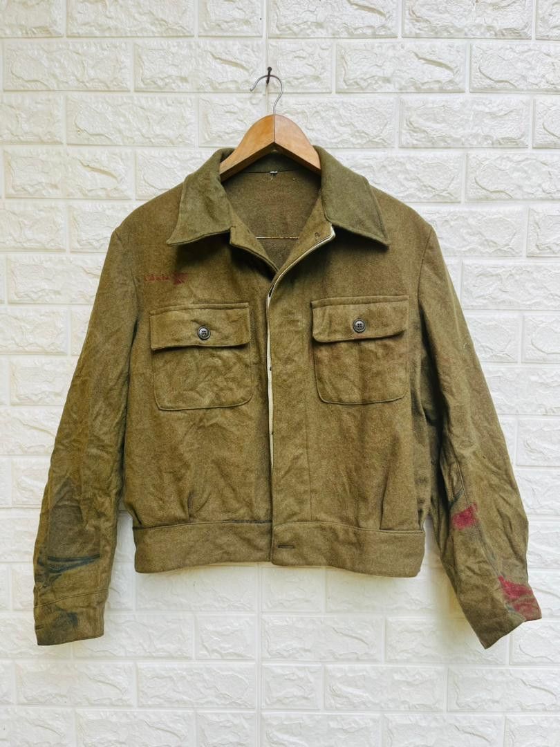 Japanese Brand × Vintage Vintage 40s Military Army Wool Jacket Designer Fashion Style Size US M / EU 48-50 / 2 - 1 Thumbnail