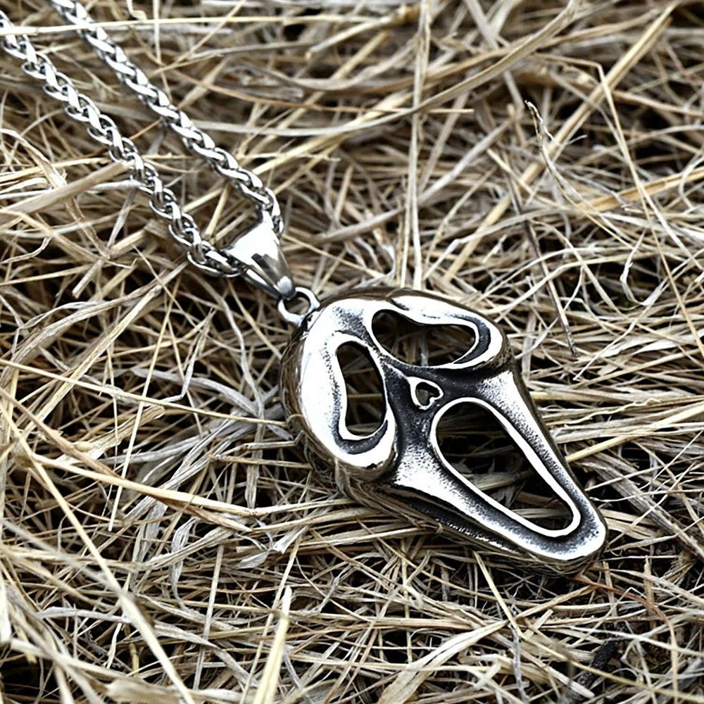 Vintage Vintage Mask Skull Pendant Necklace Size ONE SIZE - 3 Thumbnail