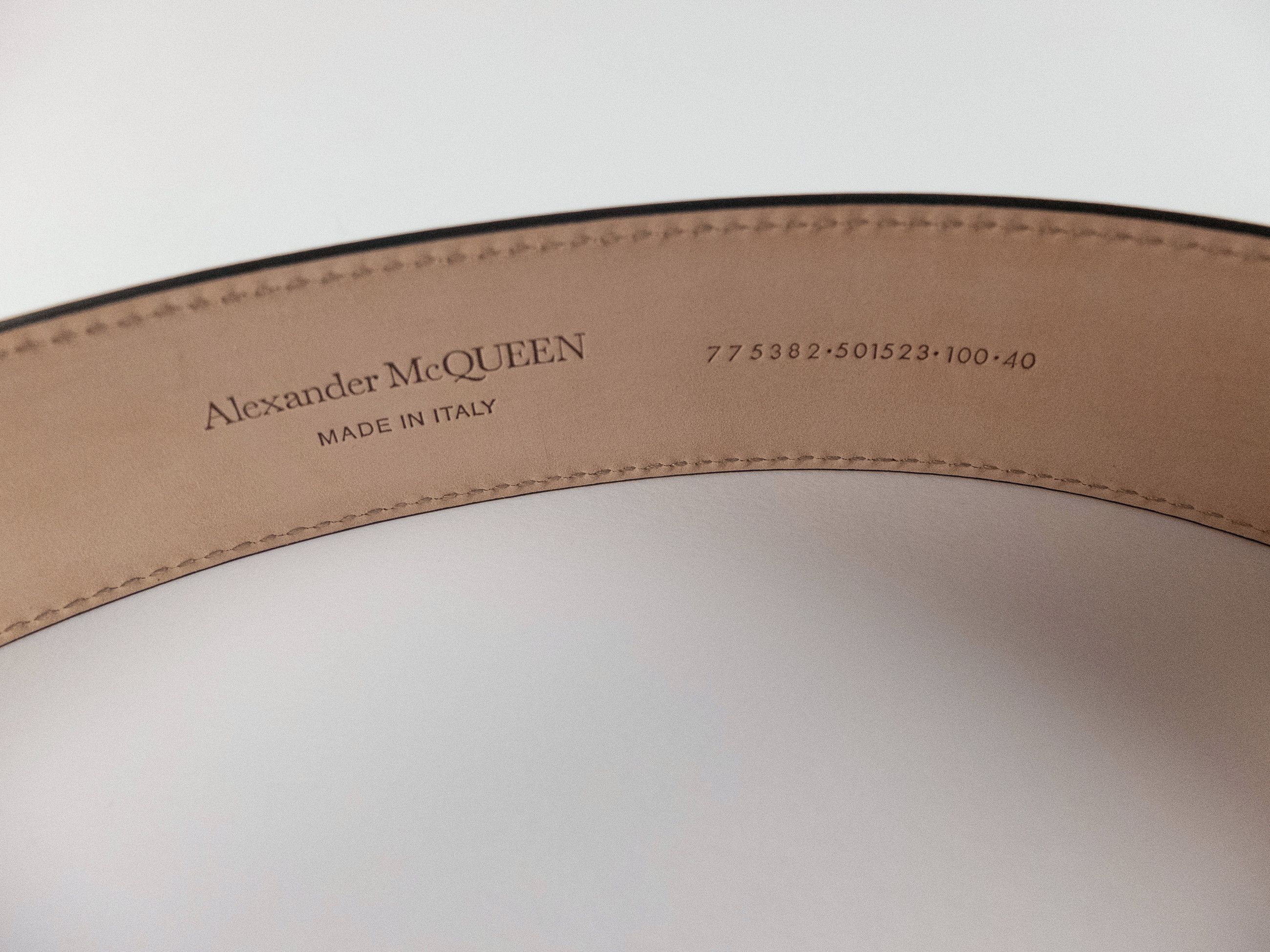 Alexander McQueen ALEXANDER MCQUEEN black leather military belt Size 100 q Size 38 - 4 Thumbnail