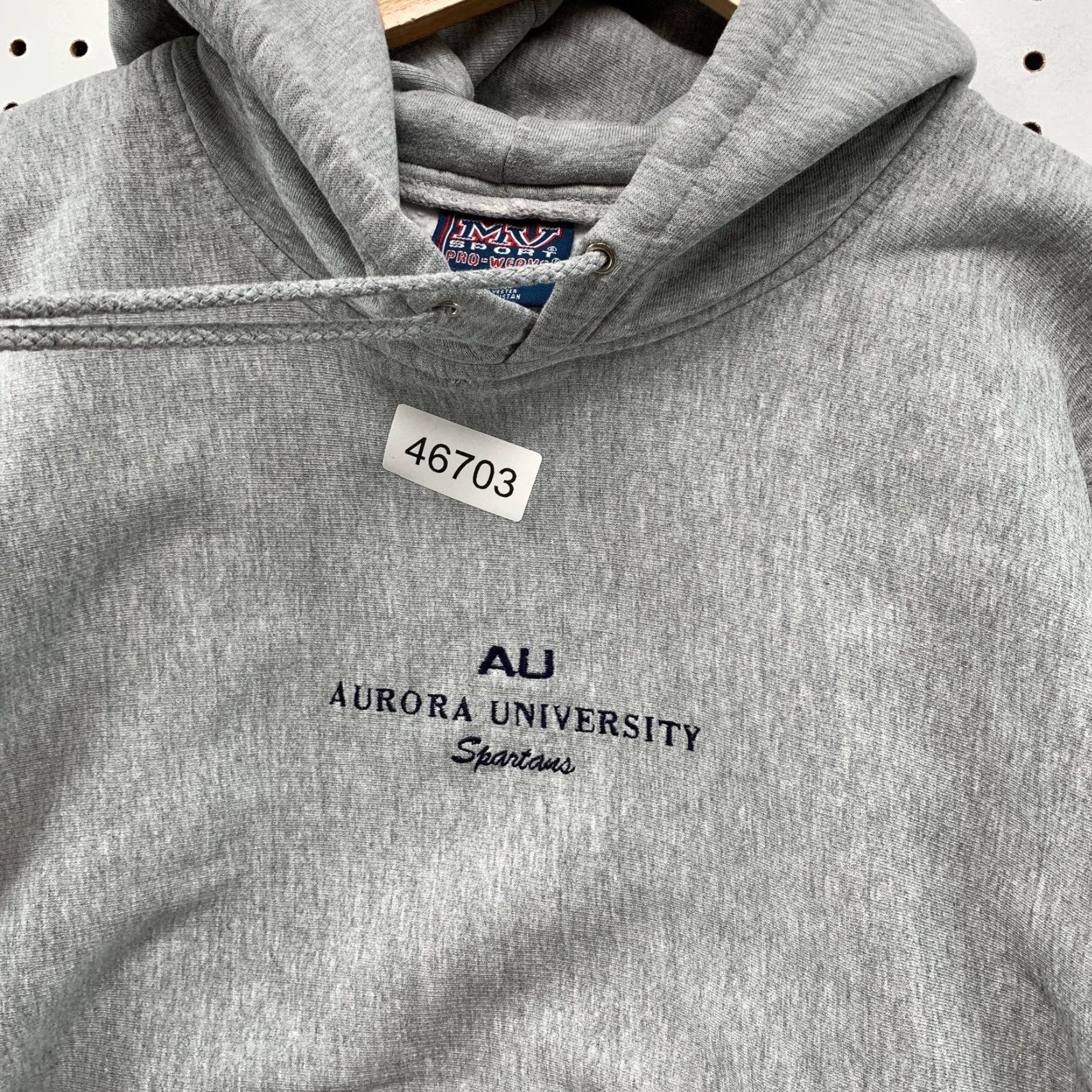 Vintage VINTAGE Aurora University Spartans Hoodie Sweatshirt Mens Medium Hooded Gray Pro Weave Size US M / EU 48-50 / 2 - 7 Thumbnail