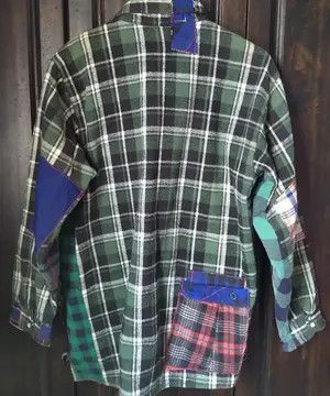 FiveBrother Reworked Five Brother Custom Patchwork Flannel Shirt Size US L / EU 52-54 / 3 - 2 Thumbnail