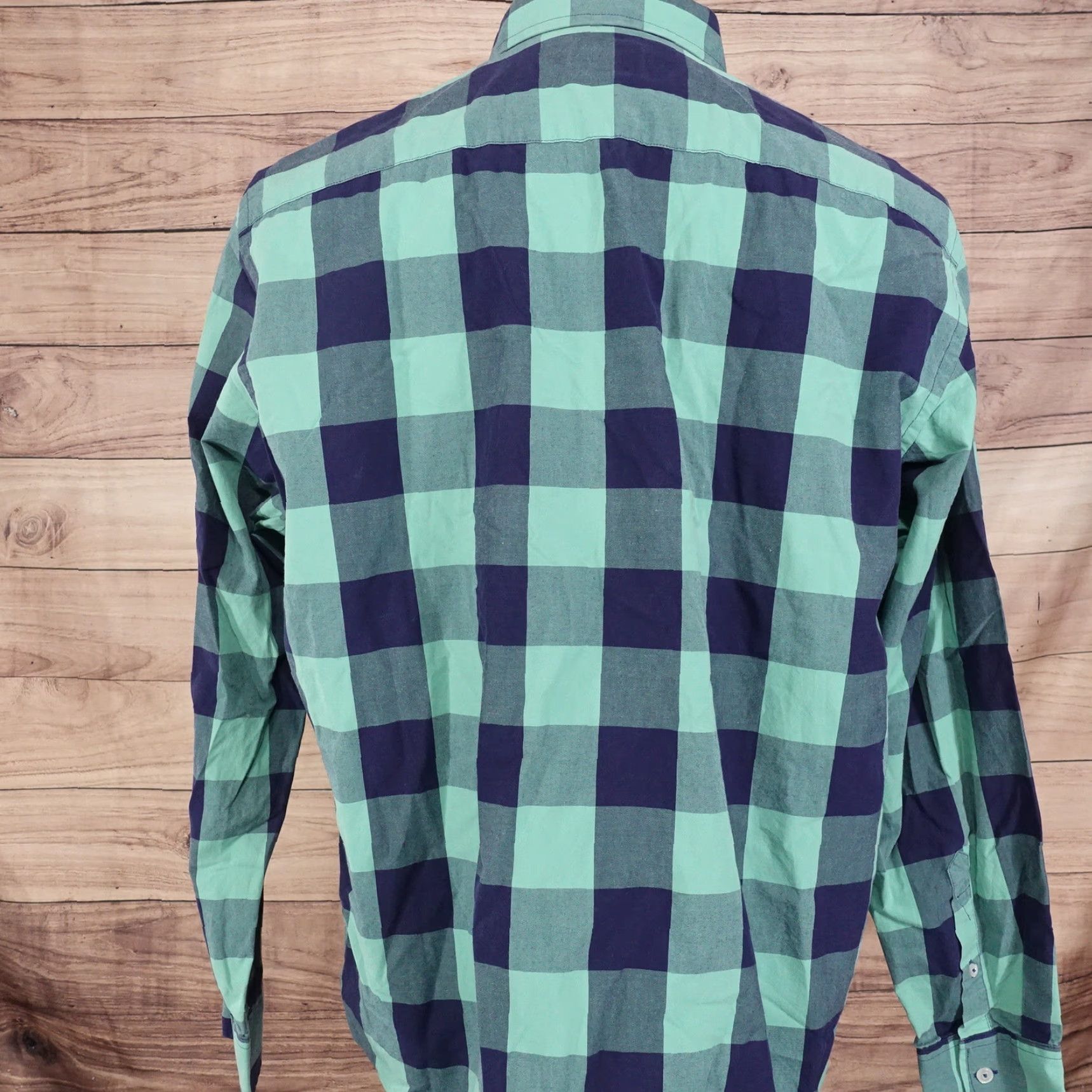 UNTUCKit VINTAGE UNTUCKit Green Check Button Down Shirt Men XL Cotton Casual Business Formal Wedding Size US XL / EU 56 / 4 - 4 Thumbnail