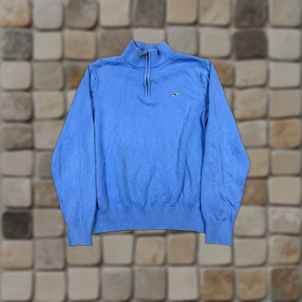 Vineyard Vines Vineyard Vines Sweater Mens Small Blue Cotton Golf Knit Quarter Zip Size US S / EU 44-46 / 1 - 1 Thumbnail