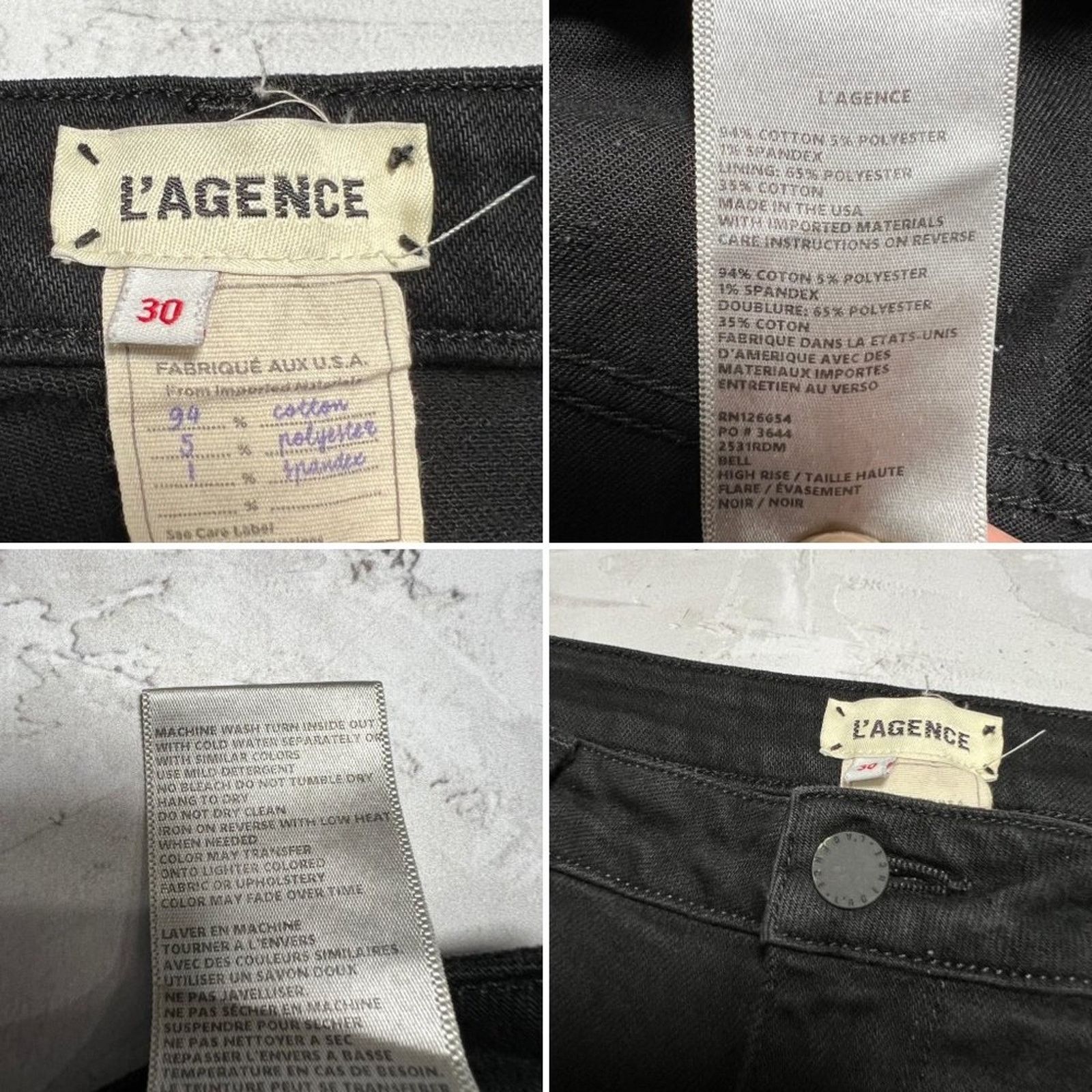 L'AGENCE L'AGENCE High Rise Black Flare Jeans Size 30 Size 30" / US 8 / IT 44 - 3 Thumbnail