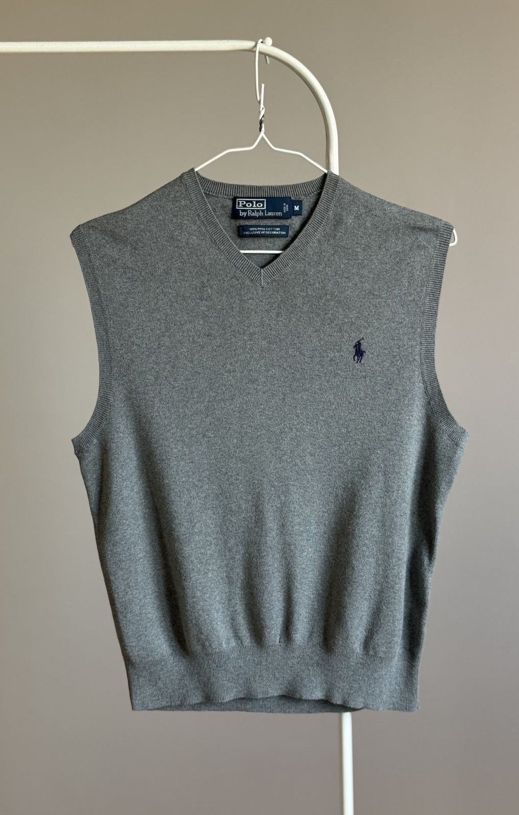 Polo Ralph Lauren Vintage Ralph Lauren S-M Cotton Gray Vest Knitted Size US M / EU 48-50 / 2 - 1 Thumbnail
