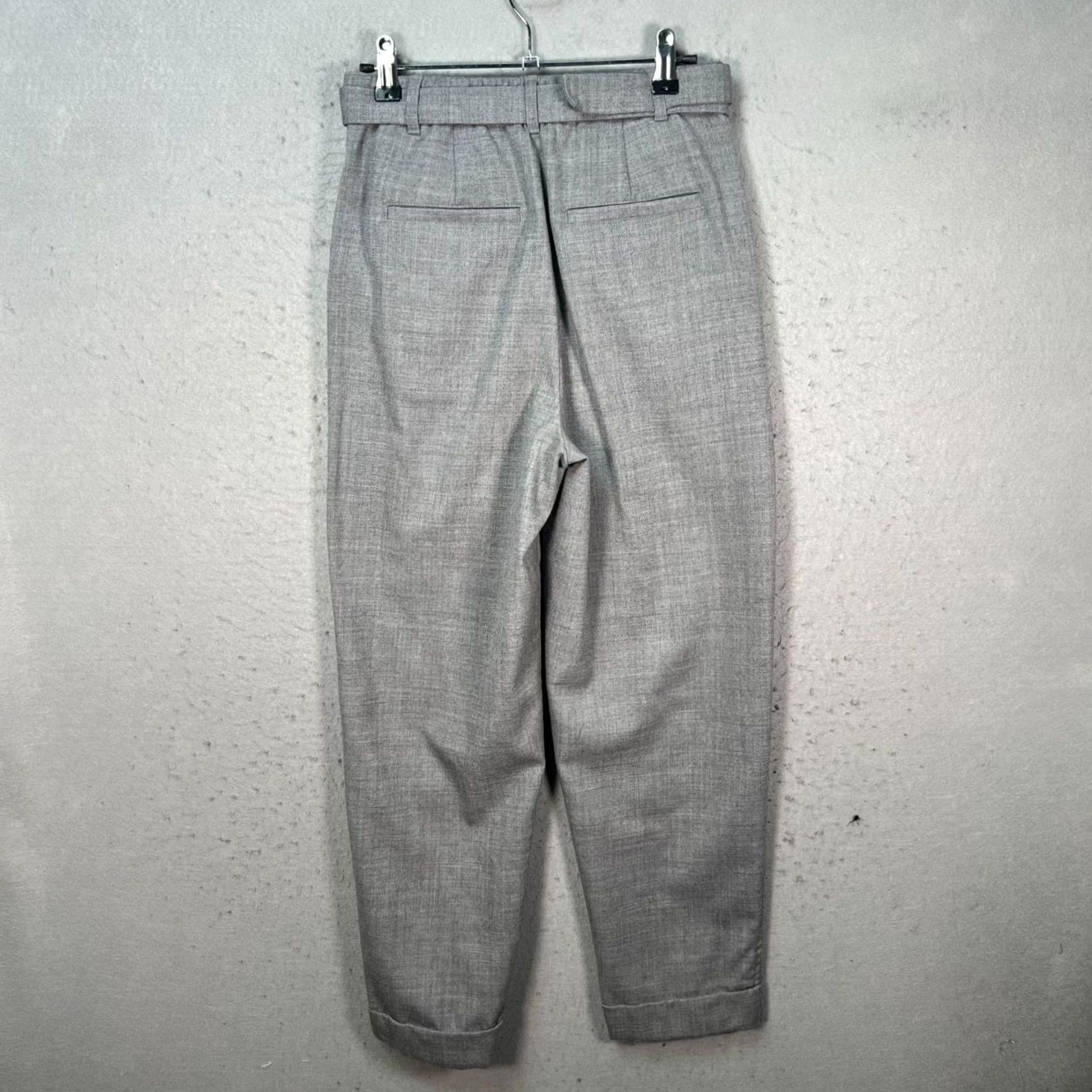 J.Crew J.CREW Womens 00 Gray Wool-Blend Pleated Dress Pants w/ Belt Pants Dress Mens Mens Girls Ladies Size 24" / US 00 / IT 34 - 2 Thumbnail