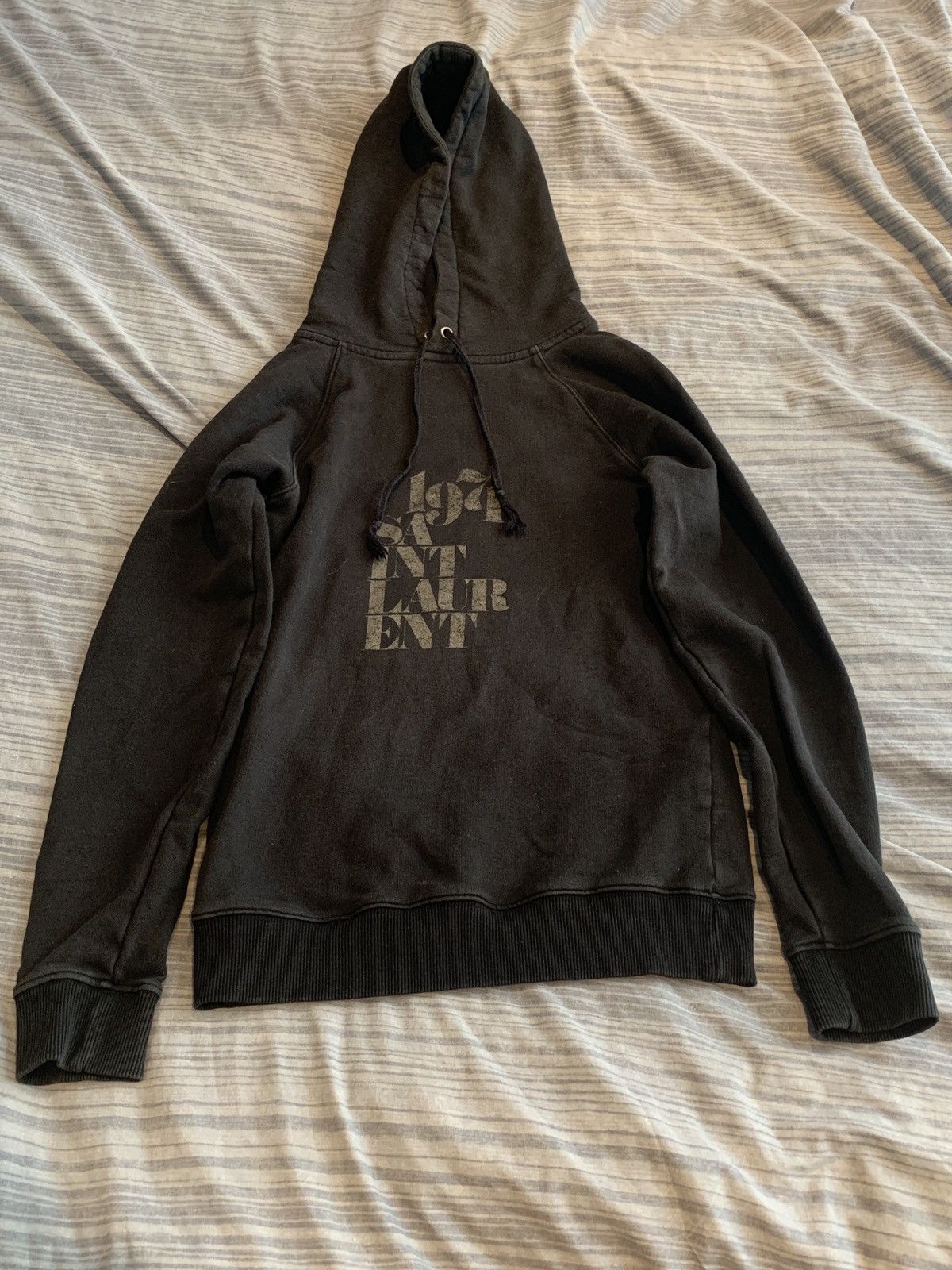 image of Saint Laurent Paris Saint Laurent 1971 Hoodie in Black, Men's (Size XS)