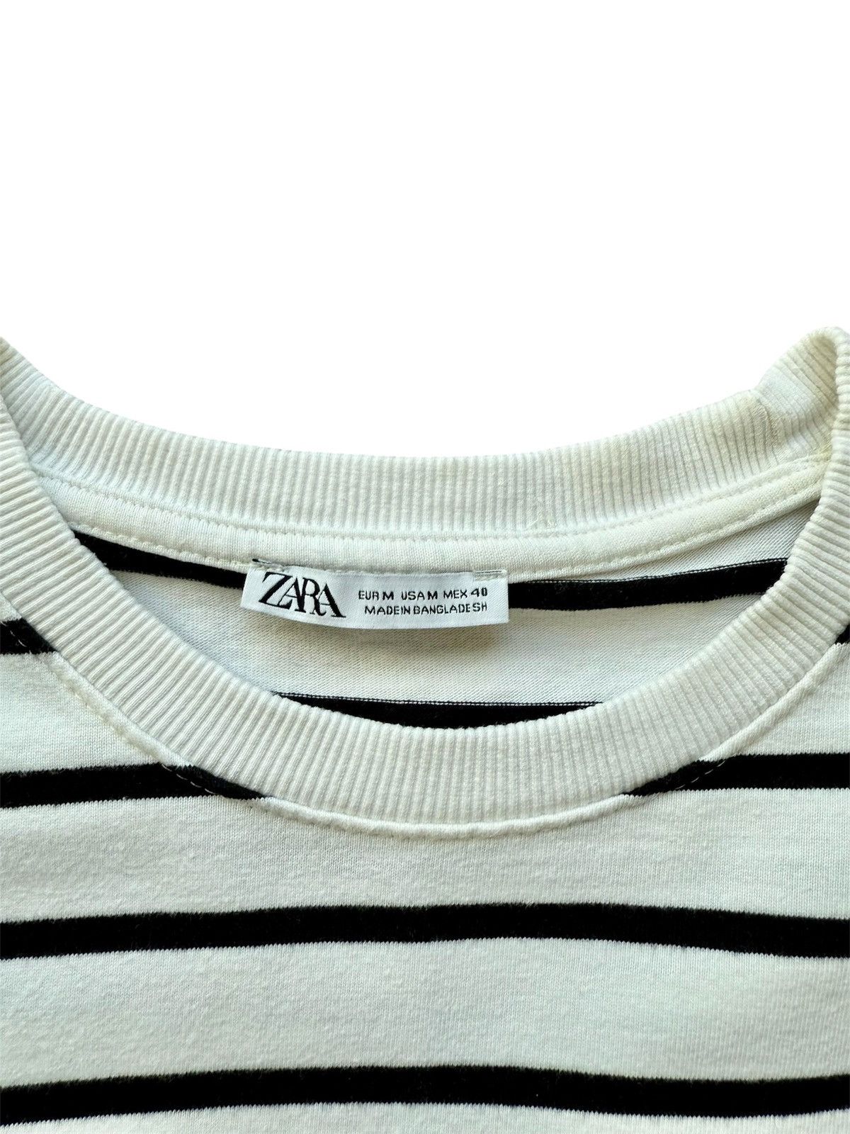 Zara Zara Man Striped Crewneck Sweatshirt, Ivory - Size M Size US M / EU 48-50 / 2 - 2 Thumbnail