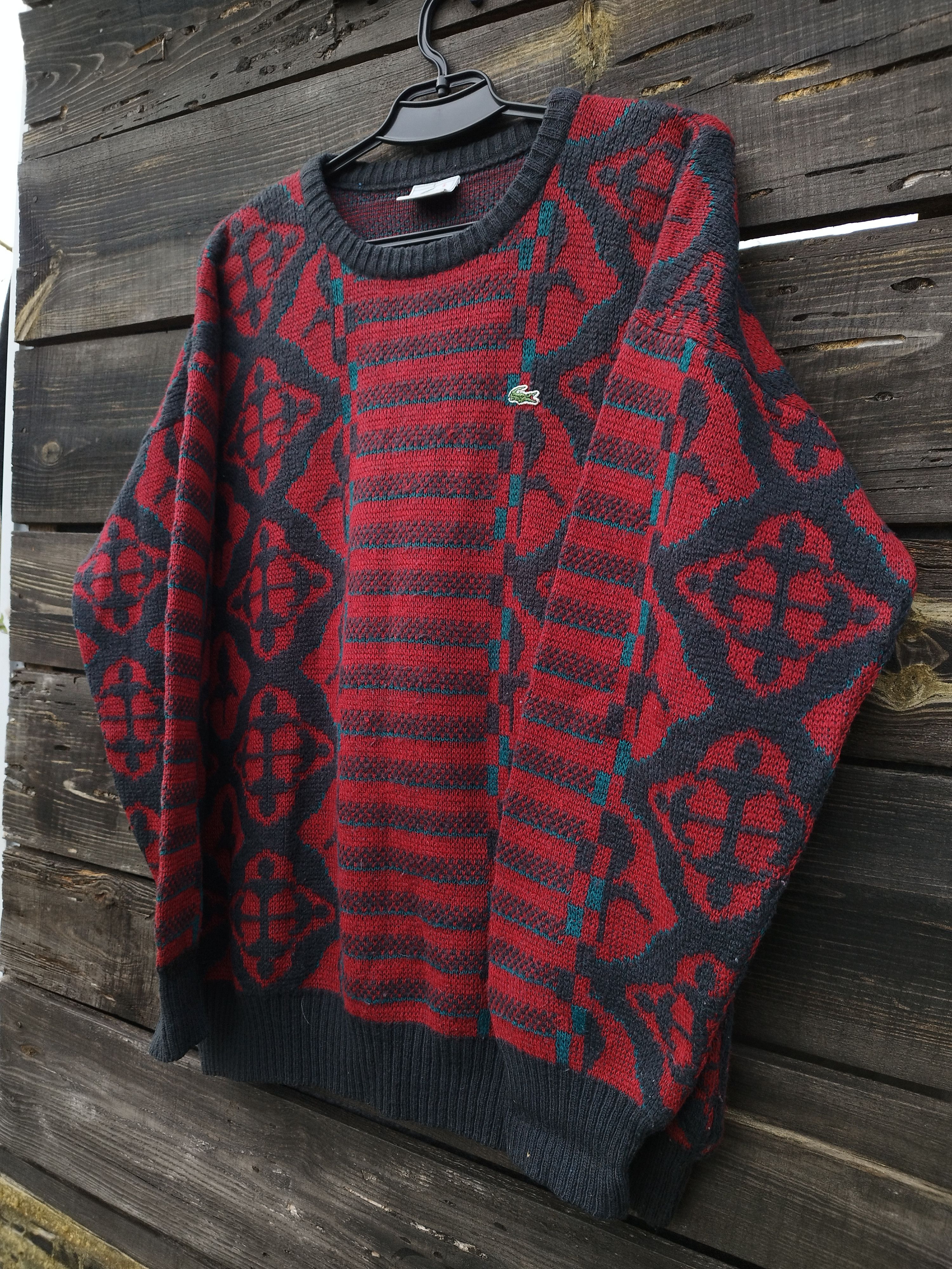 Lacoste Vintage Lacoste Wool Knit Sweater Geometric Pattern sz 6 Size US XL / EU 56 / 4 - 3 Thumbnail