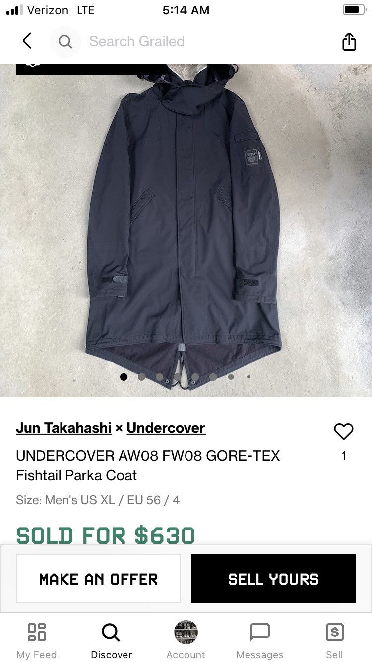 Undercover FISHTAIL PARKA GORE TEX BLUE DETACHABLE HOOD JACKET Size US L / EU 52-54 / 3 - 7 Thumbnail