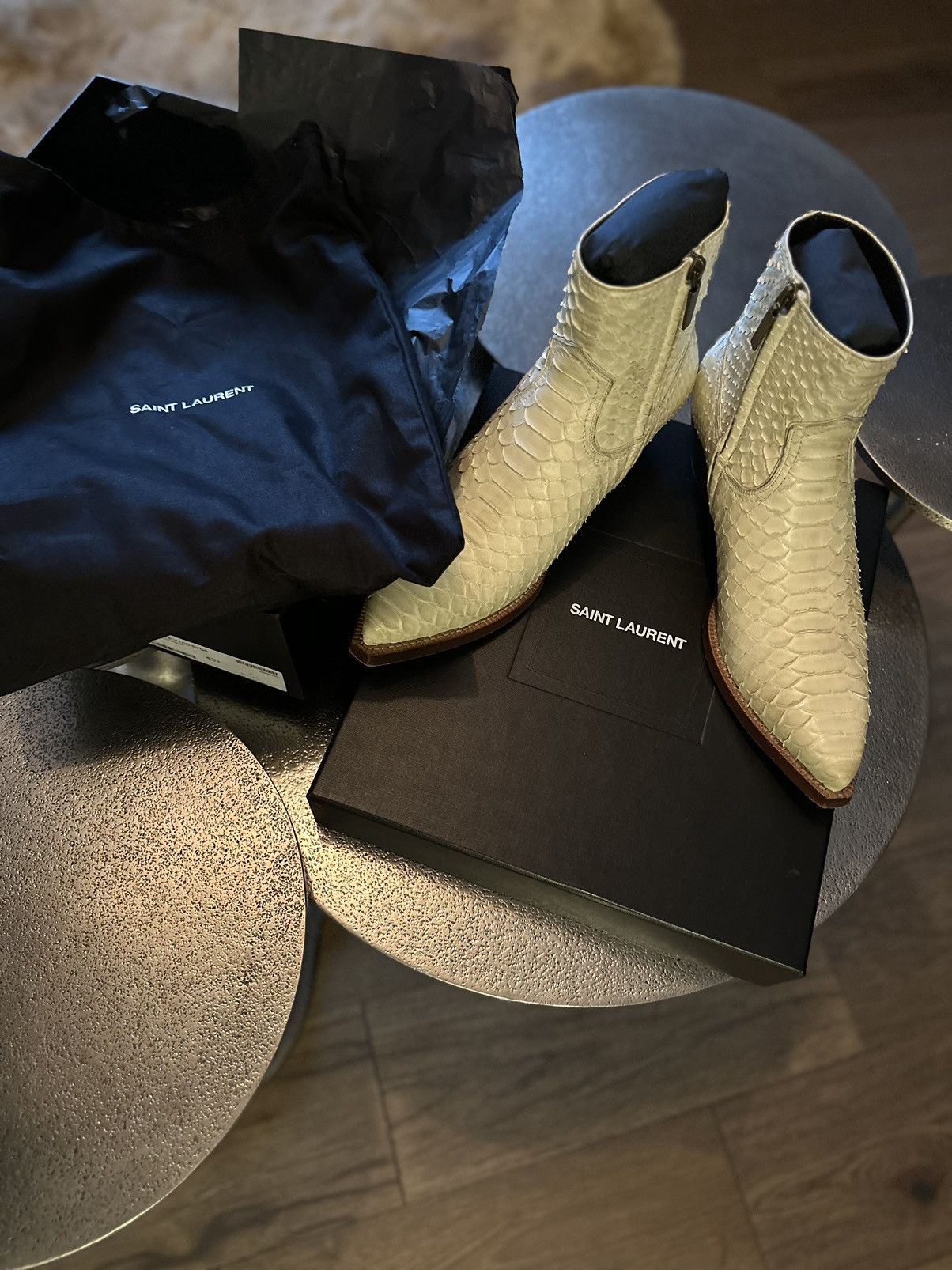 Yves Saint Laurent YSL Python Lukas Zip Boot | Grailed