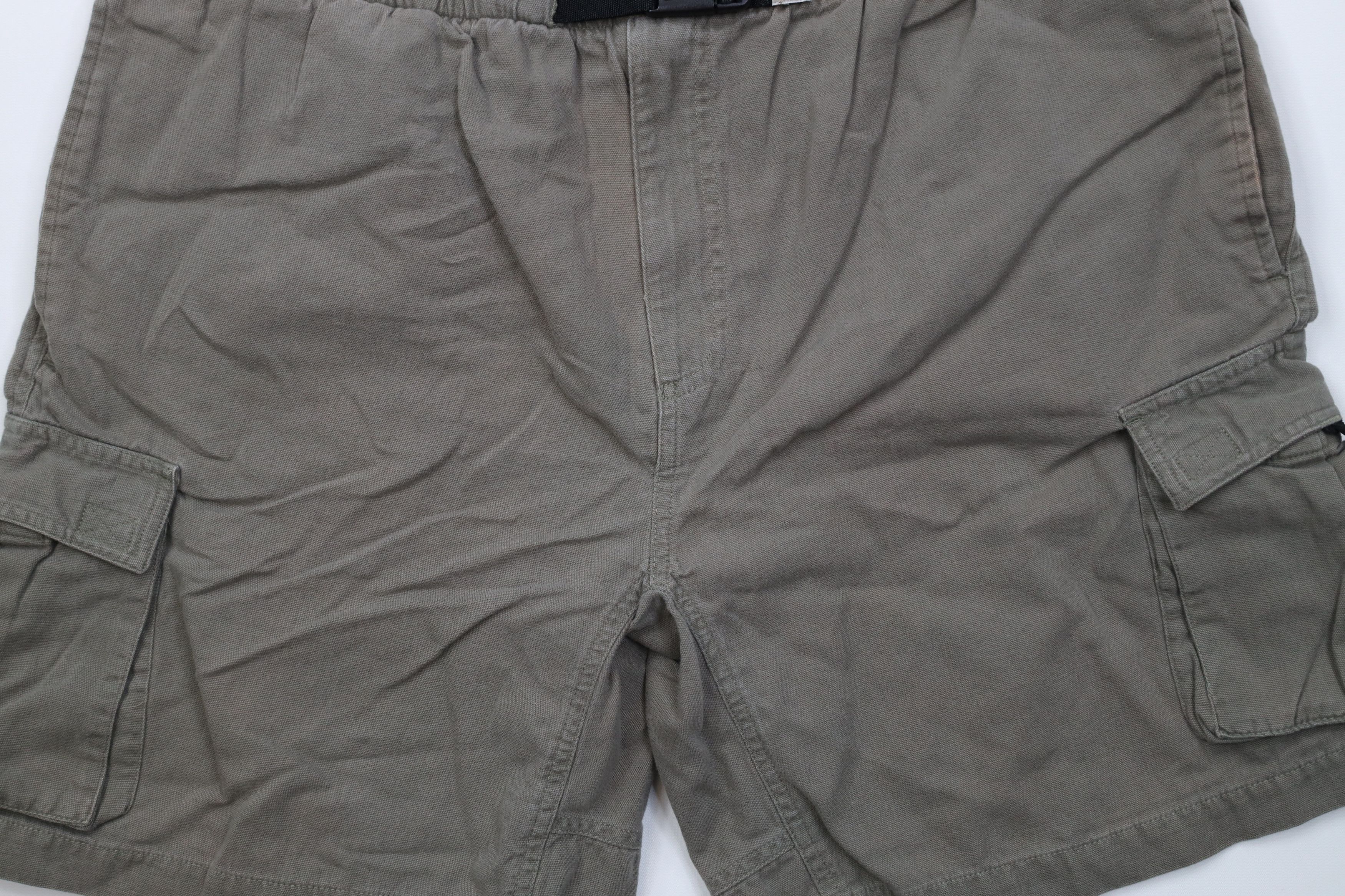 Vintage Vintage 90s Streetwear Belted Above Knee Cargo Shorts Green Size US 34 / EU 50 - 3 Thumbnail