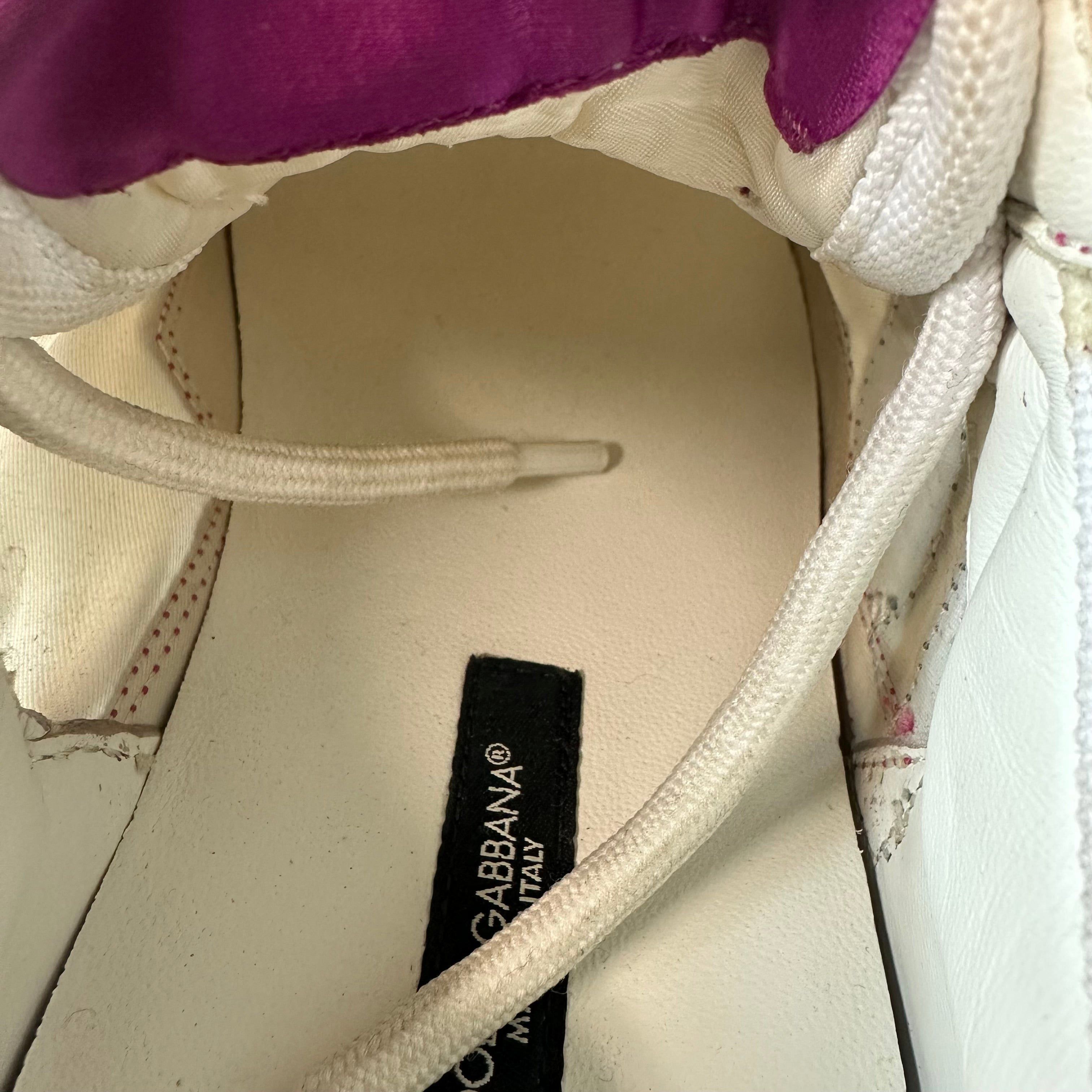 Dolce & Gabbana Dolce Gabbana White Purple Daymaster Sneaker Sz 5.5 (37.5) Size US 5.5 / EU 38 - 7 Thumbnail