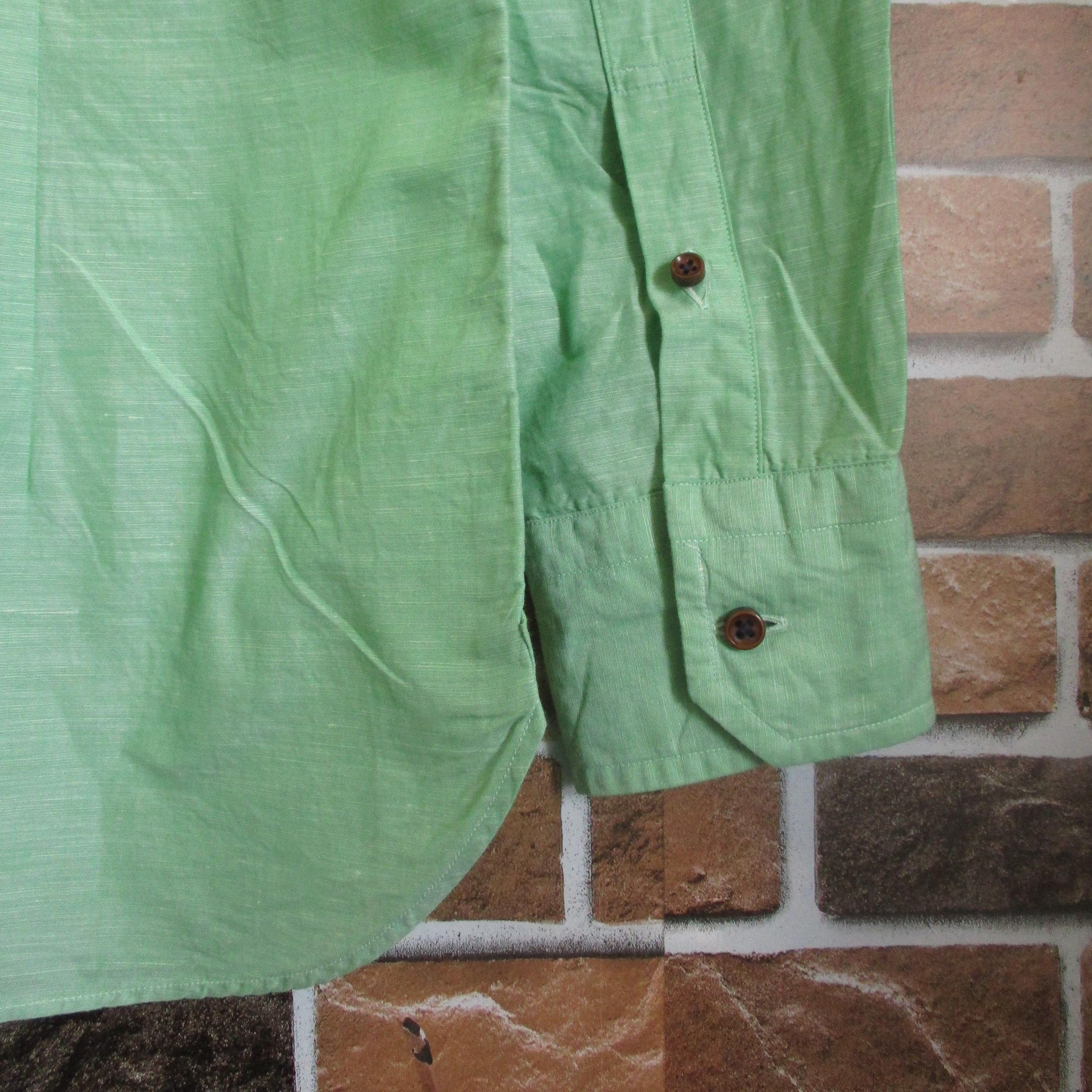 ABAHOUSE Green Color Cotton/Linen Shirt Size US M / EU 48-50 / 2 - 4 Thumbnail