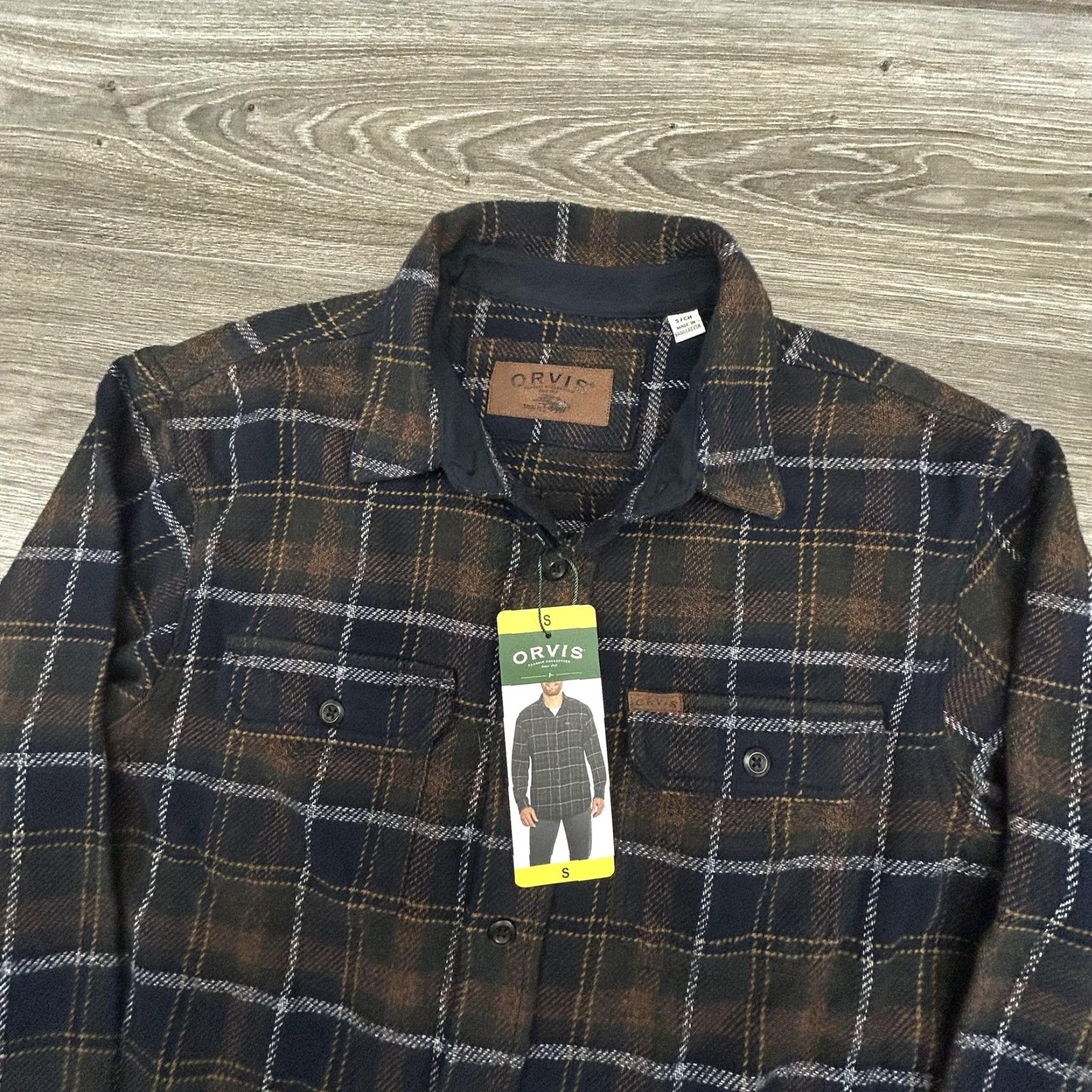 Orvis Orvis Flannel Shirt Mens S Blue Plaid Button Up Pockets Heavyweight Cotton Polyester Adjustable Cuffs Lined XP Winter Outdoor Mens Size US S / EU 44-46 / 1 - 5 Thumbnail