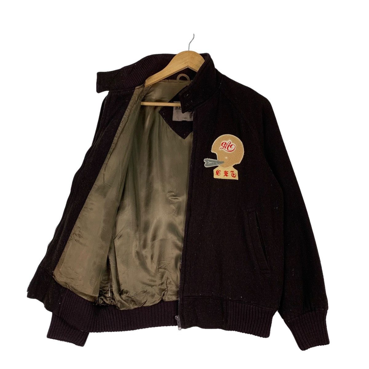 Japanese Brand KENJACK Dark Brown Wool Bomber Jacket #1069-C48 Size US L / EU 52-54 / 3 - 9 Thumbnail