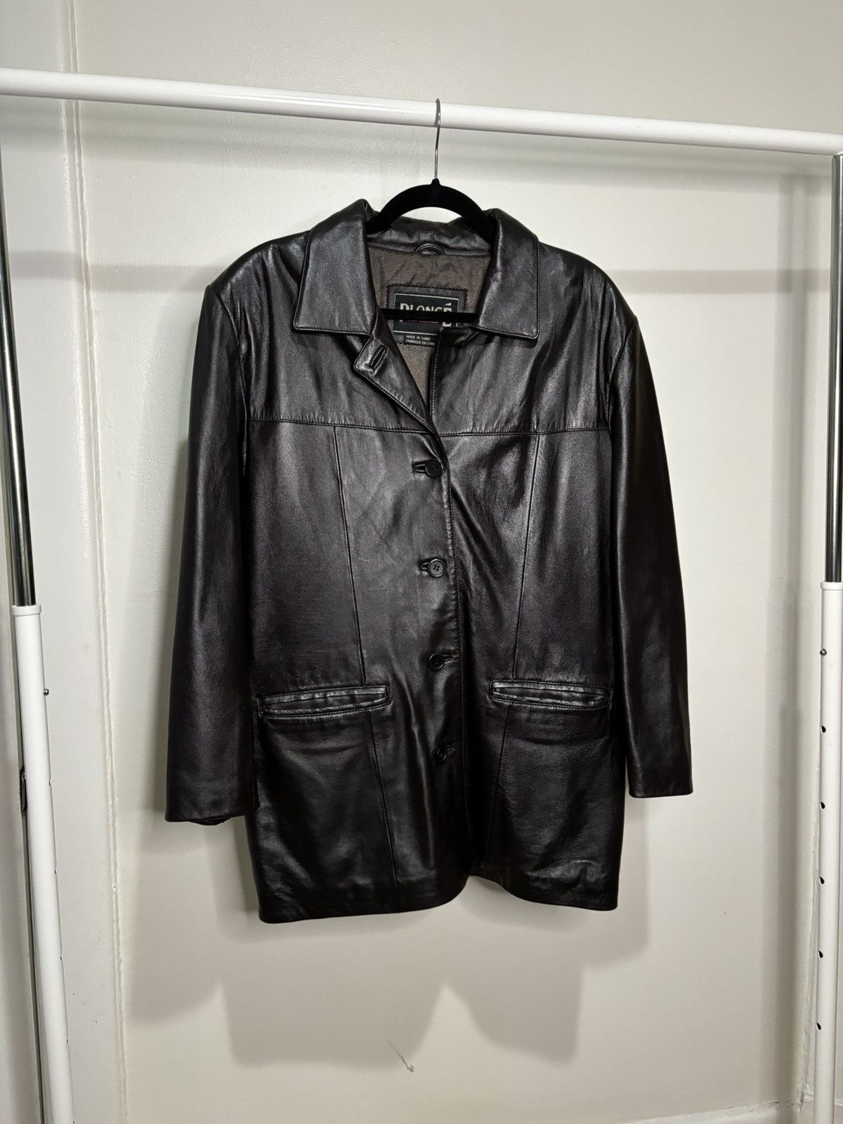 Genuine Leather × Vintage Vintage 1990s Dark Brown Leather Trench Coat Jacket Size L / US 10 / IT 46 - 1 Thumbnail