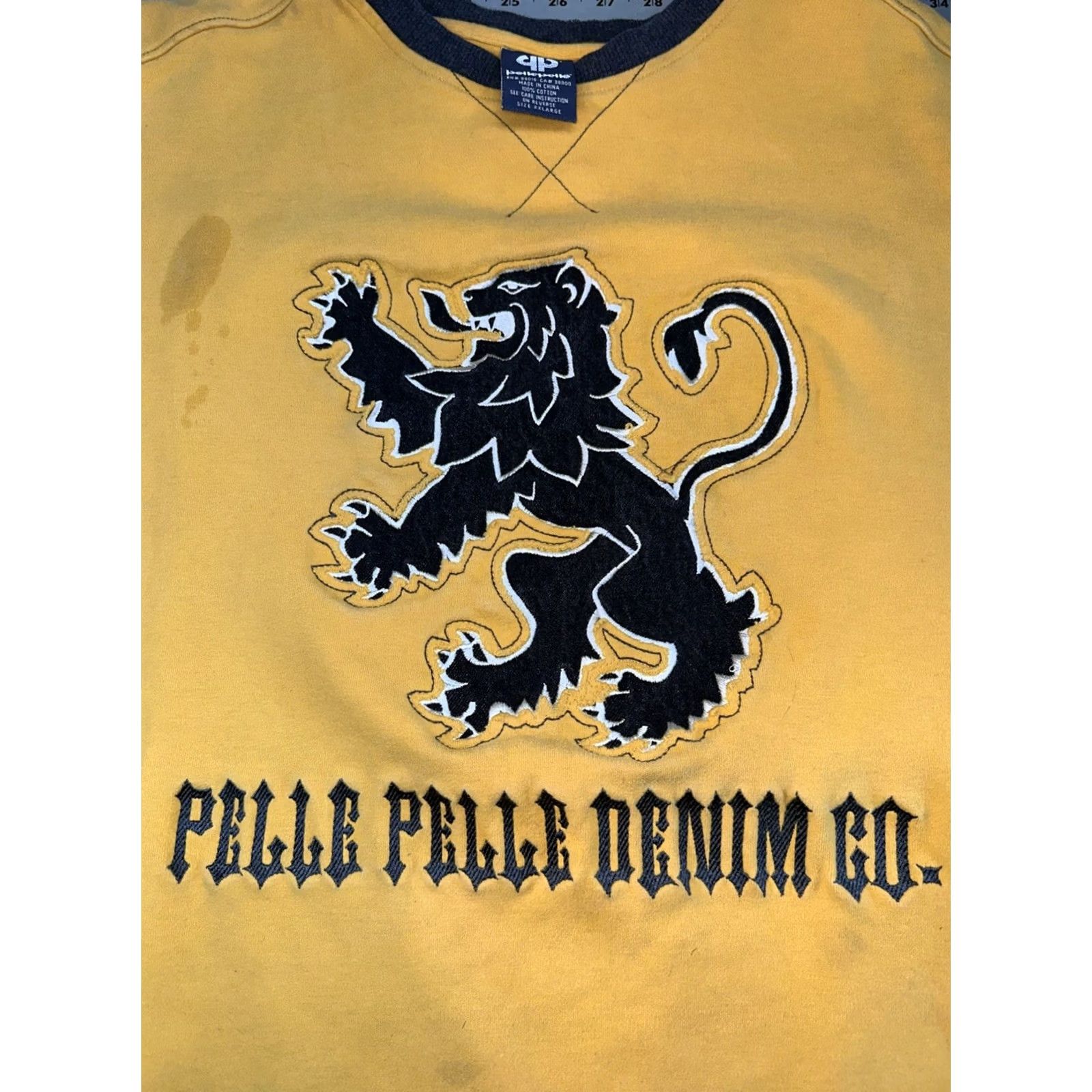 Pelle Pelle VINTAGE Pelle Pelle Denim Co Sweatshirt 2XL Gray Mens Hip Hop Lion Crest Size US XXL / EU 58 / 5 - 3 Thumbnail