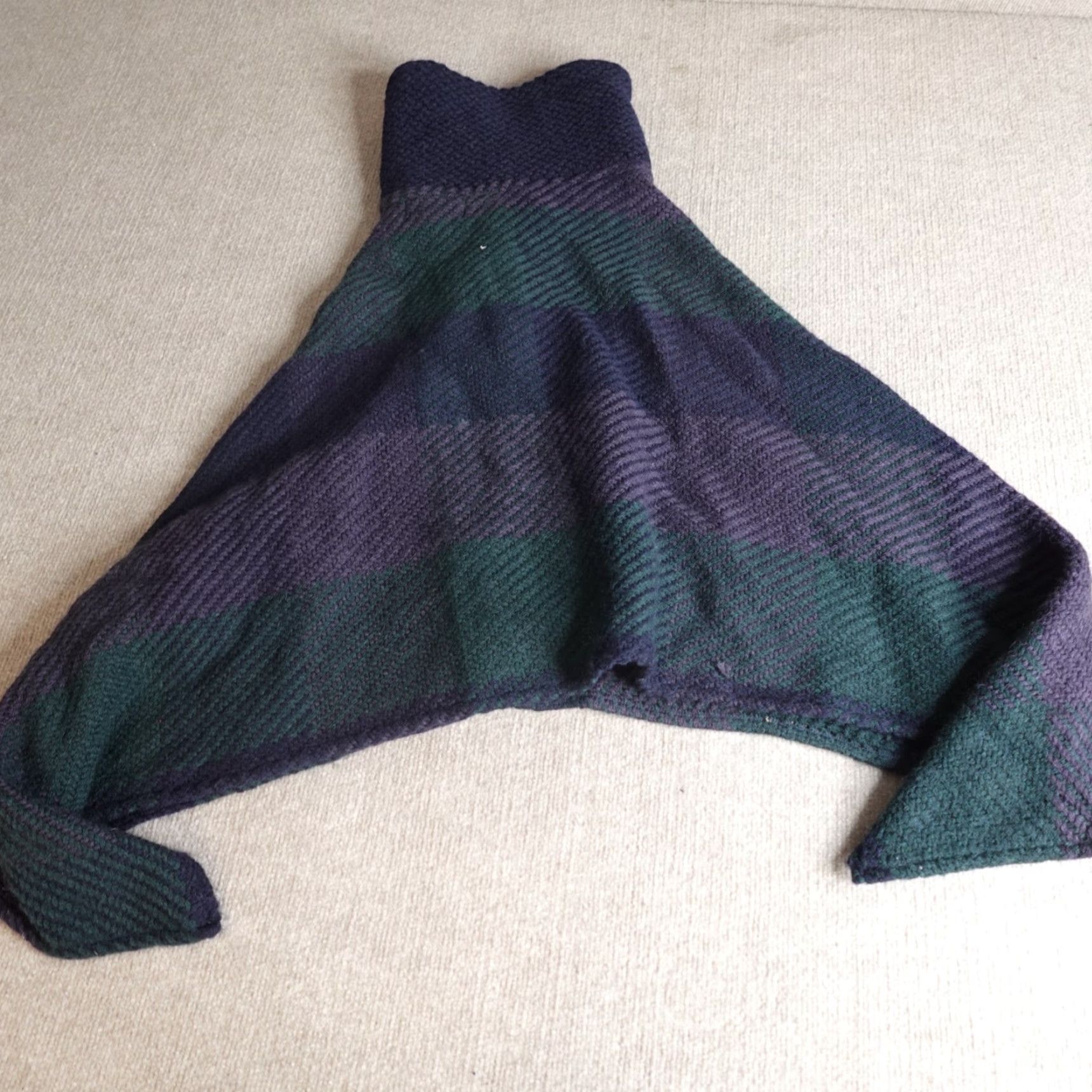Vintage John Branigan Womens Sweater OS Blue Plaid Wool Cape Ireland Size ONE SIZE - 6 Thumbnail