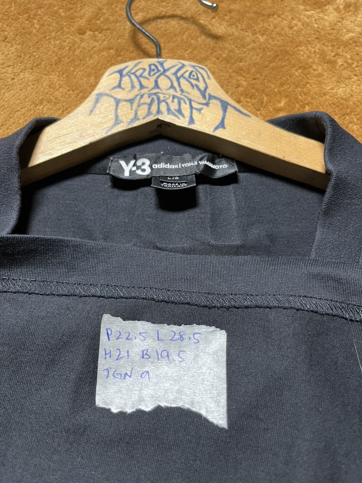 Adidas × Y's × Yohji Yamamoto 🔥Yohji Yamamoto Y-3 x Adidas Spell Out Stripe Logo Tees Size US L / EU 52-54 / 3 - 7 Thumbnail