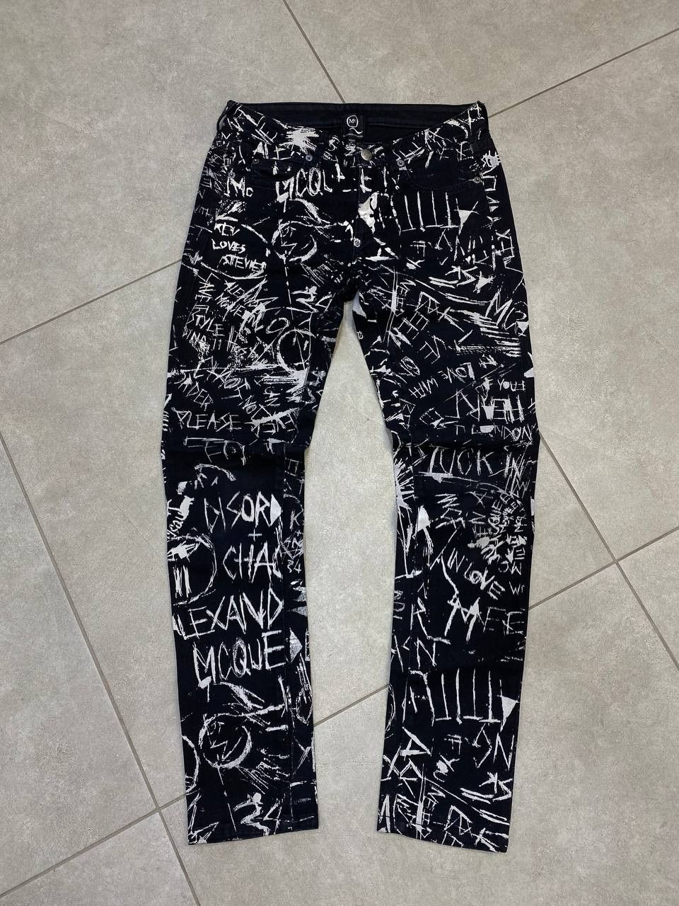Alexander McQueen Archive Alexander McQueen Graffiti Punk Slim Pants Size US 26 / EU 42 - 1 Thumbnail