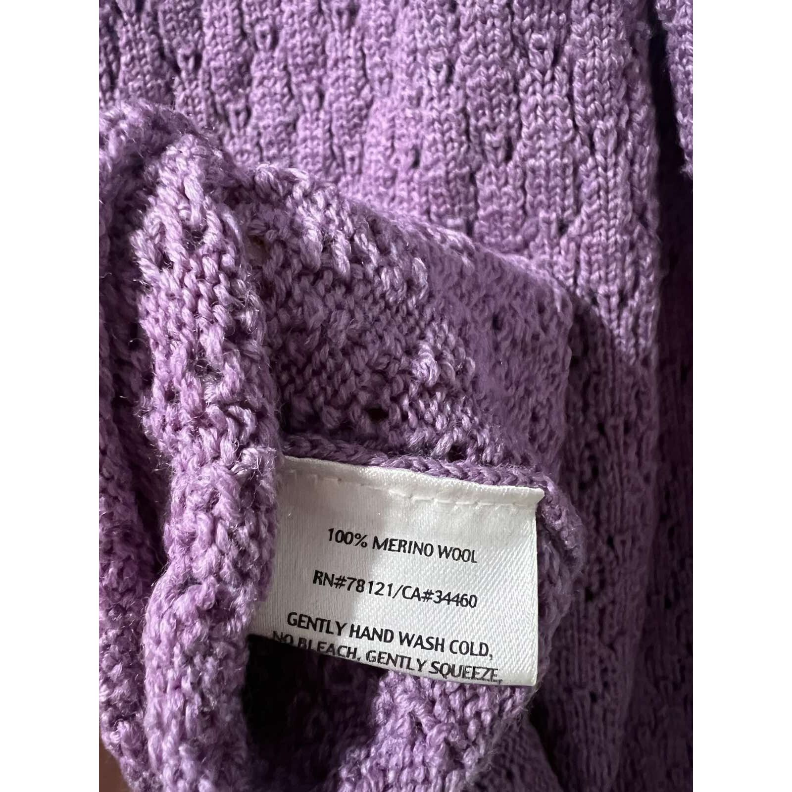 Eileen Fisher EILEEN FISHER MERINO WOOL S Sleeve Purple Size Small A000240 Size S / US 4 / IT 40 - 7 Thumbnail
