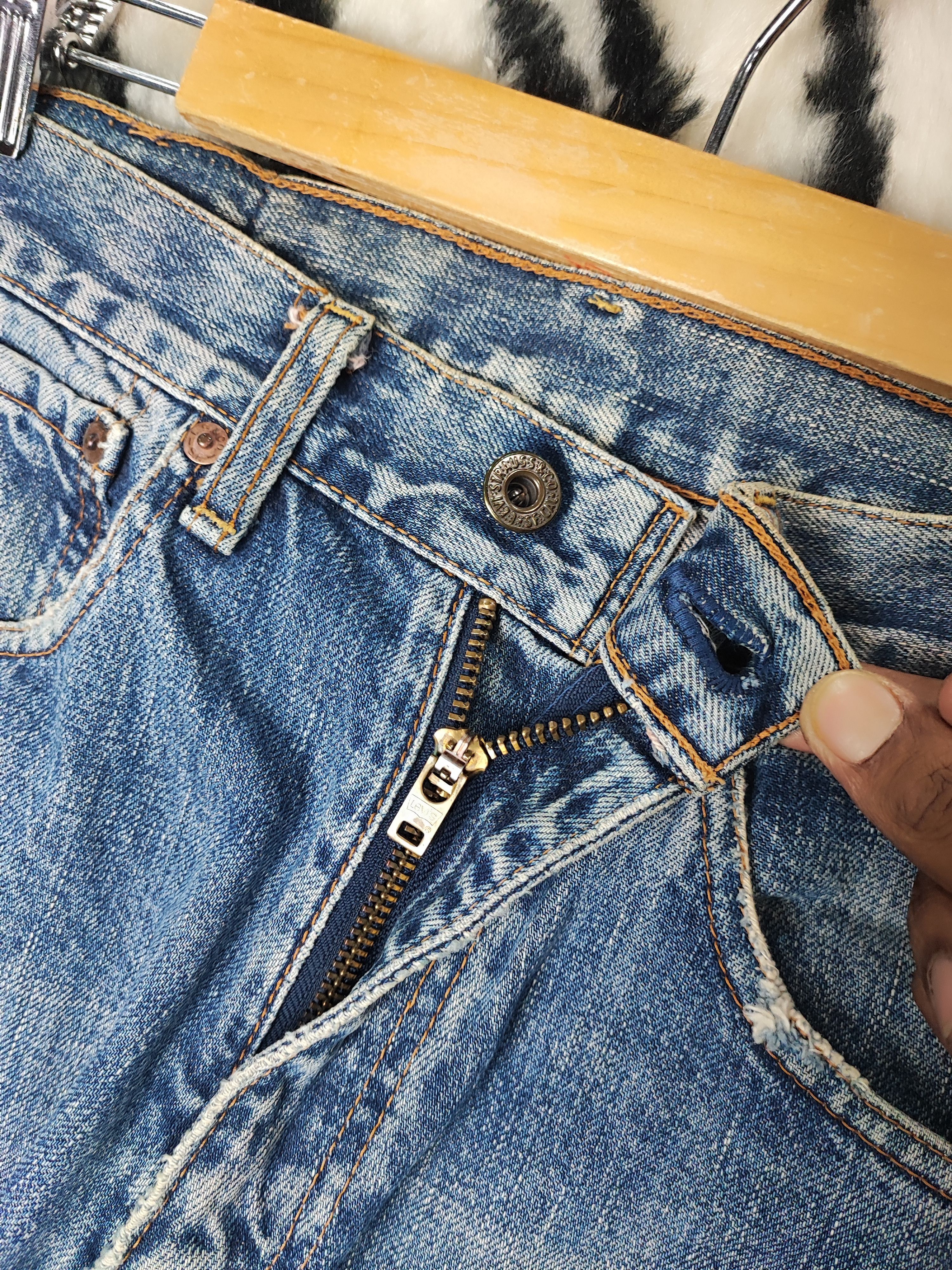 Levi's Vintage Clothing Vintage 90s 503 Levi's distressed selvedge jeans Size US 28 / EU 44 - 8 Thumbnail