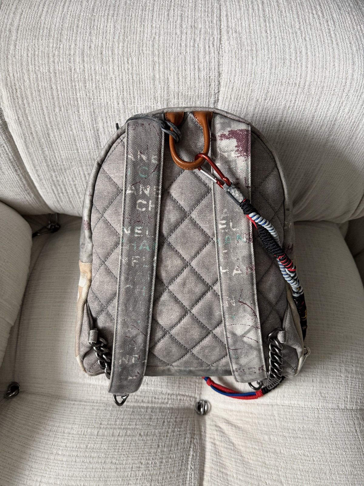 Chanel SS14 Artclass Light Grey Canvas Graffiti Backpack FULL SET Size ONE SIZE - 15 Thumbnail
