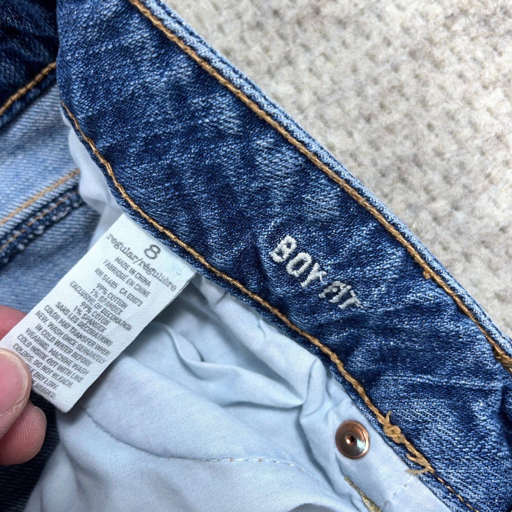 American Eagle Outfitters American Eagle Outfitters Jeans Women 8 Boyfriend Distressed Blue Cotton Spandex Regular Fit 5-Pocket Denim Jeans Womens Boys? Size 32" / US 10 / IT 46 - 3 Thumbnail
