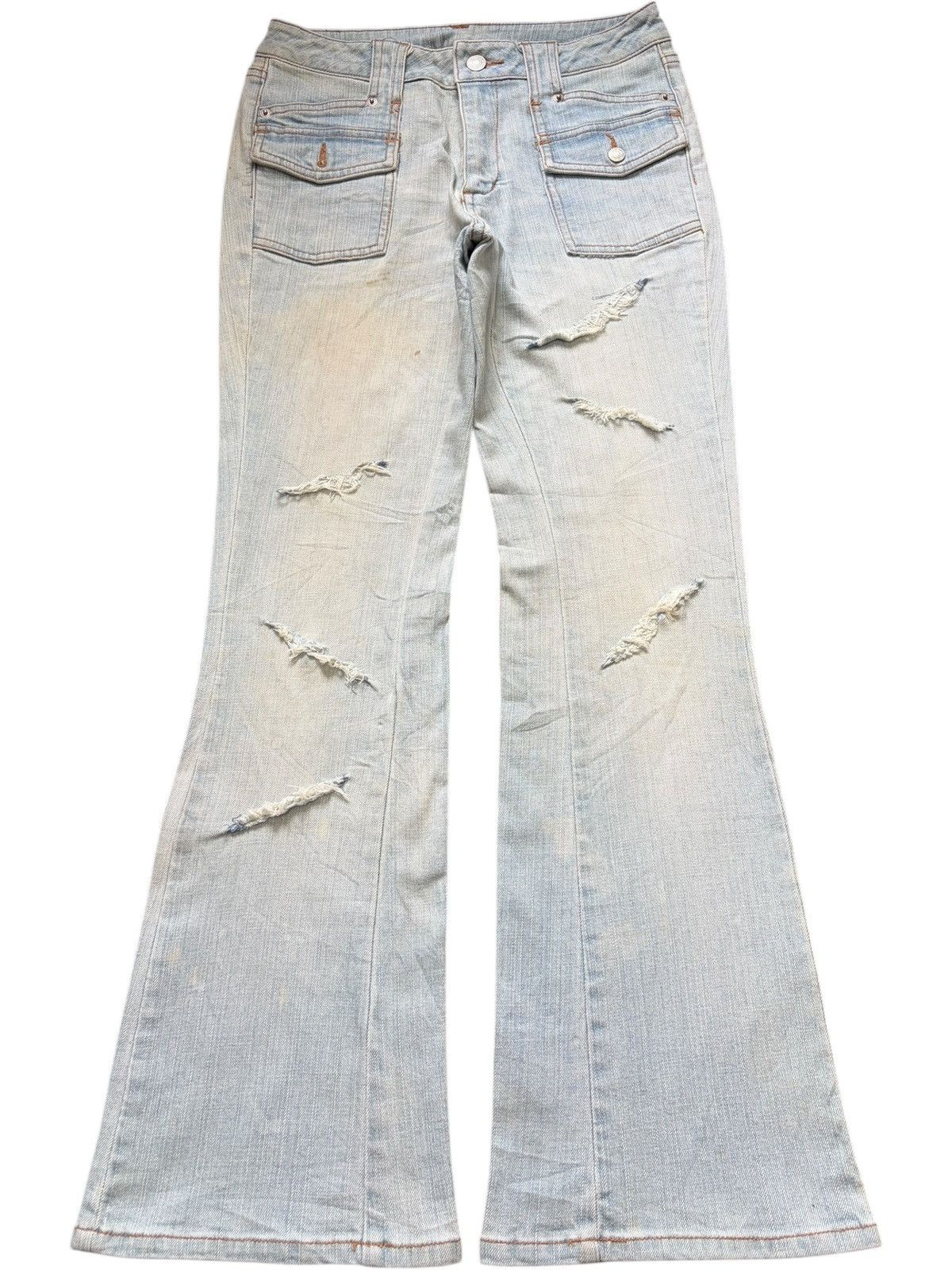 Hysteric Glamour Vintage Japanese Brand Light Wash Distress Flare Jeans Size 27" / US 4 / IT 40 - 1 Thumbnail
