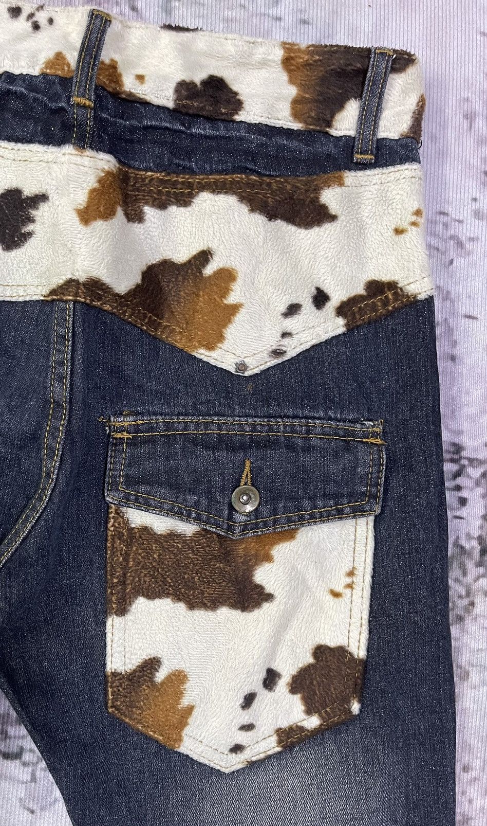 If Six Was Nine × Japanese Brand × Vintage Distressed Japan Jeans Cattle Drive Velvet Back Pocket Size US 31 - 14 Thumbnail