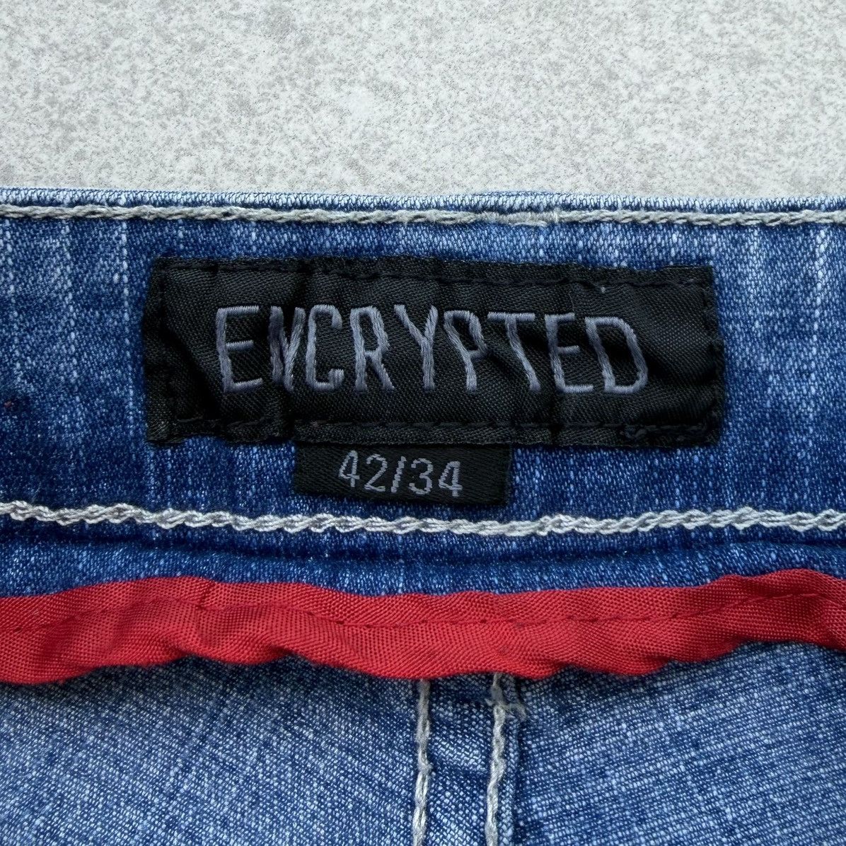 Japanese Brand ENCRYPTED Denim Slim Ripped Stretchable DISTRESSED SLIM-FIT Size US 42 / EU 58 - 12 Thumbnail
