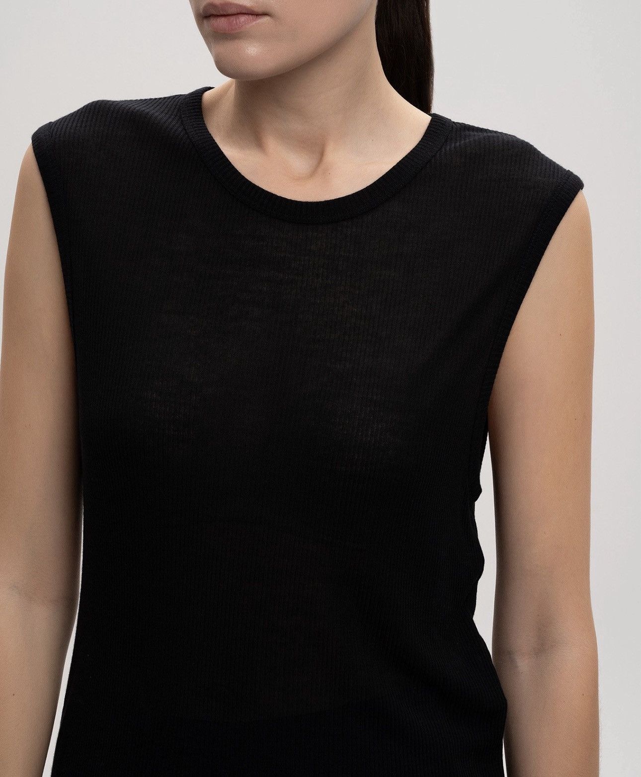 Ann Demeulemeester Last Ann Demeulemeester Ribbed Black Top | Grailed