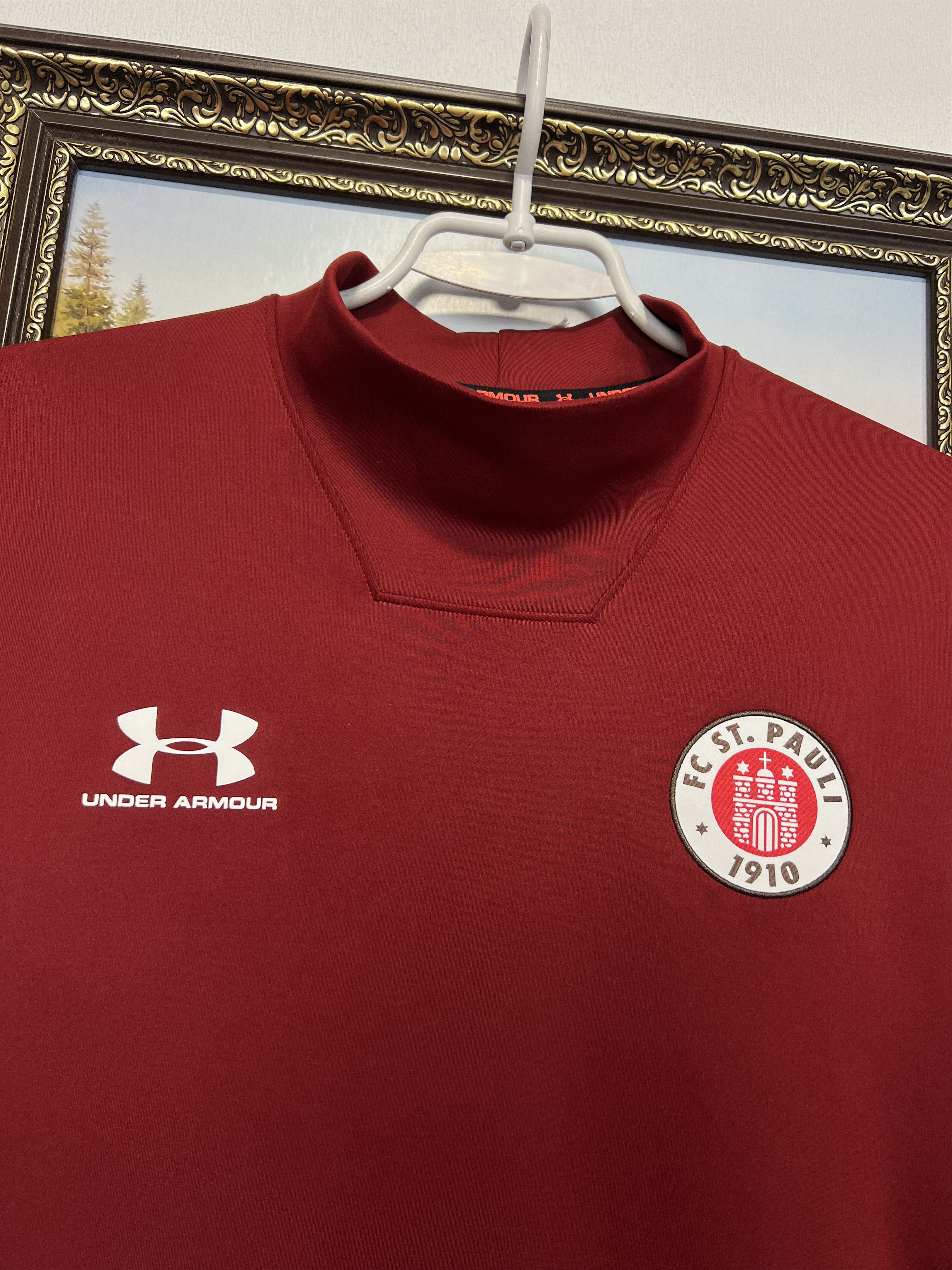 Under Armour St Pauli Football Player Issue Red Train Sweatshirt Jacket Size US L / EU 52-54 / 3 - 3 Thumbnail